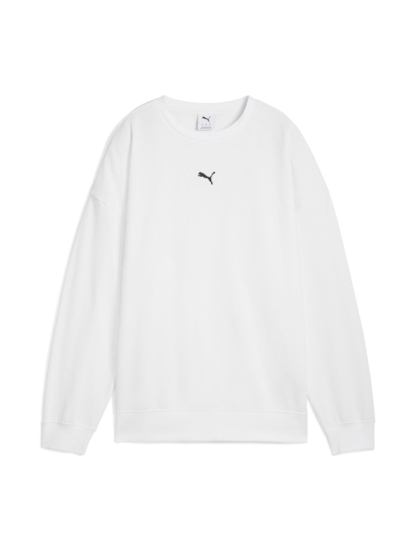 Puma Womens Essentials Oversized Crew Fleece - White