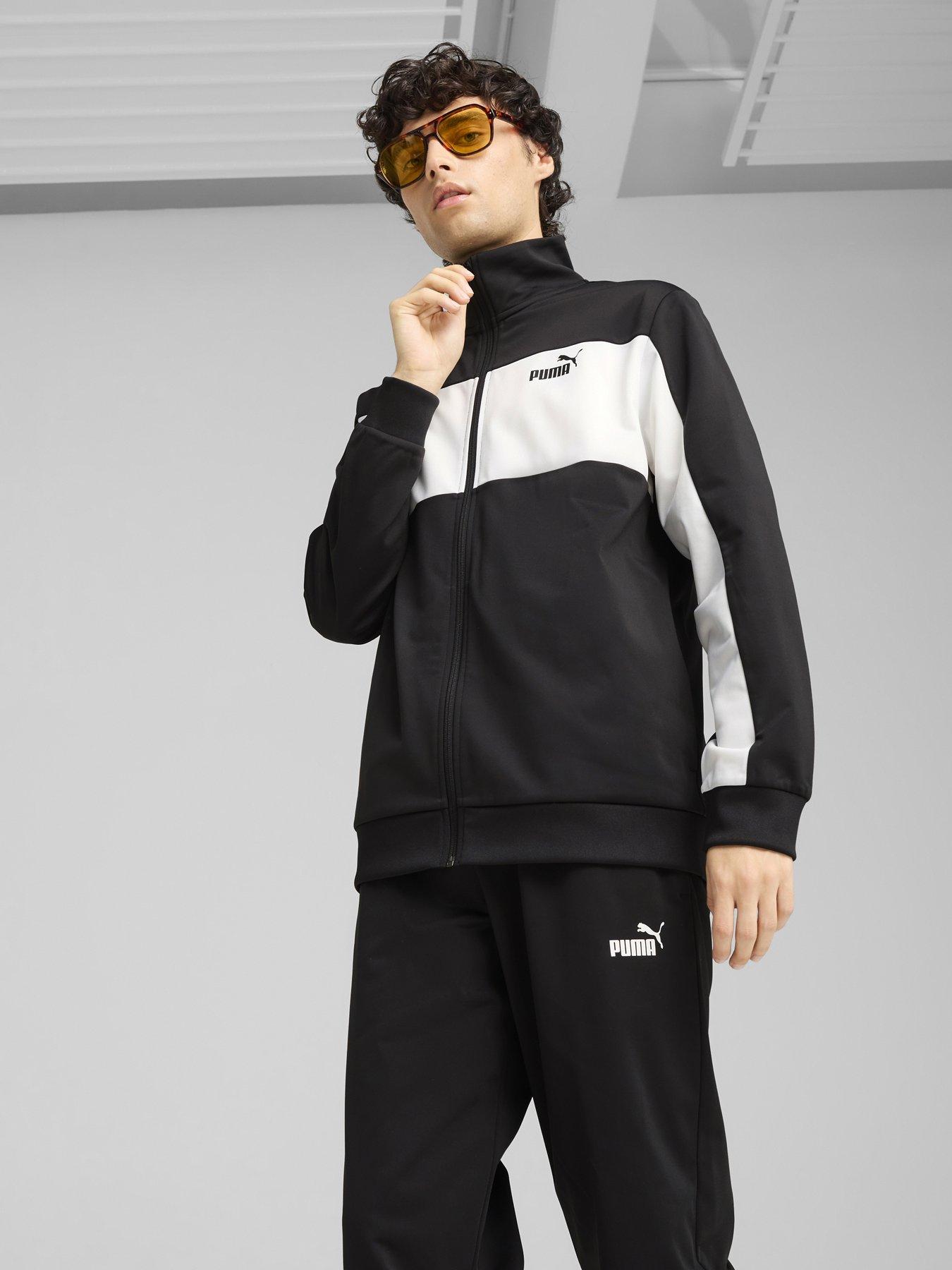 Image 3 of 6 of Puma Mens Poly Colorblock Suit - Black