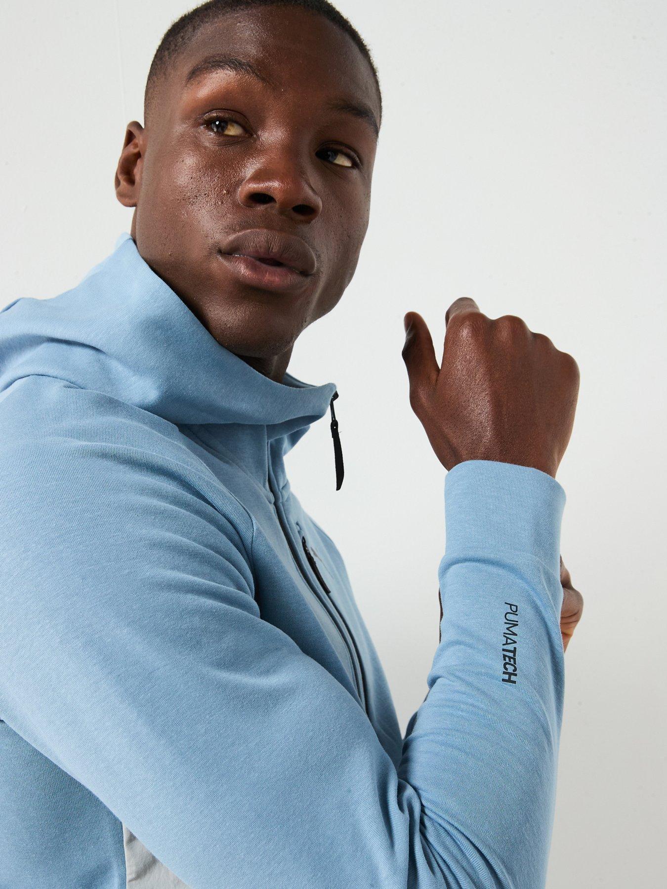 Image 5 of 6 of Puma Mens Pumatech Half Zip Hoodie - Blue