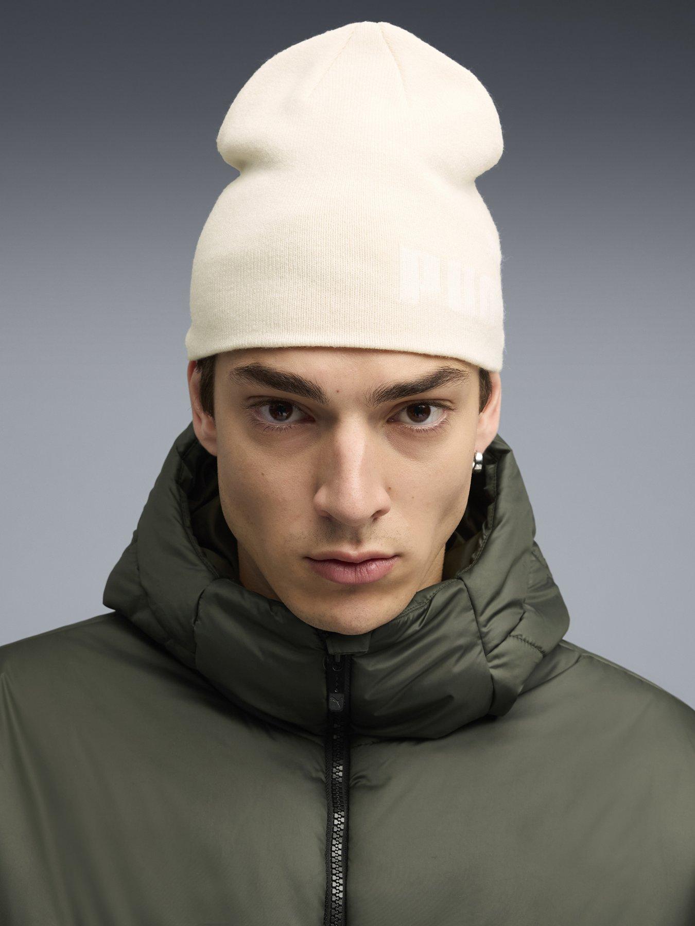  image of puma-essentials-mid-crown-cuffless-beanie-beige