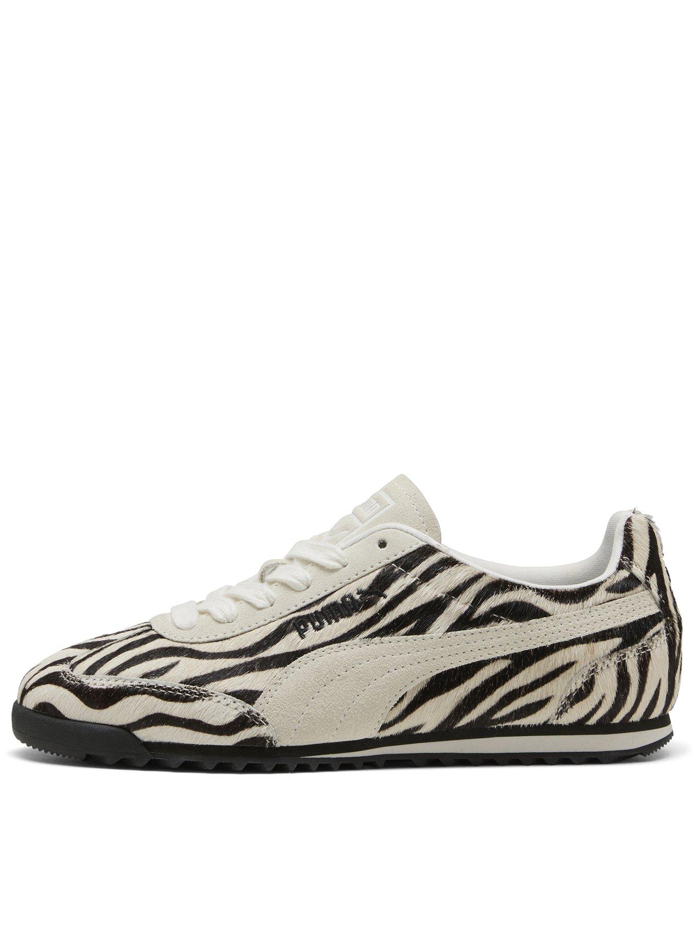 Puma Unisex Arizona Zebra Pony Hair Trainer - Black/white