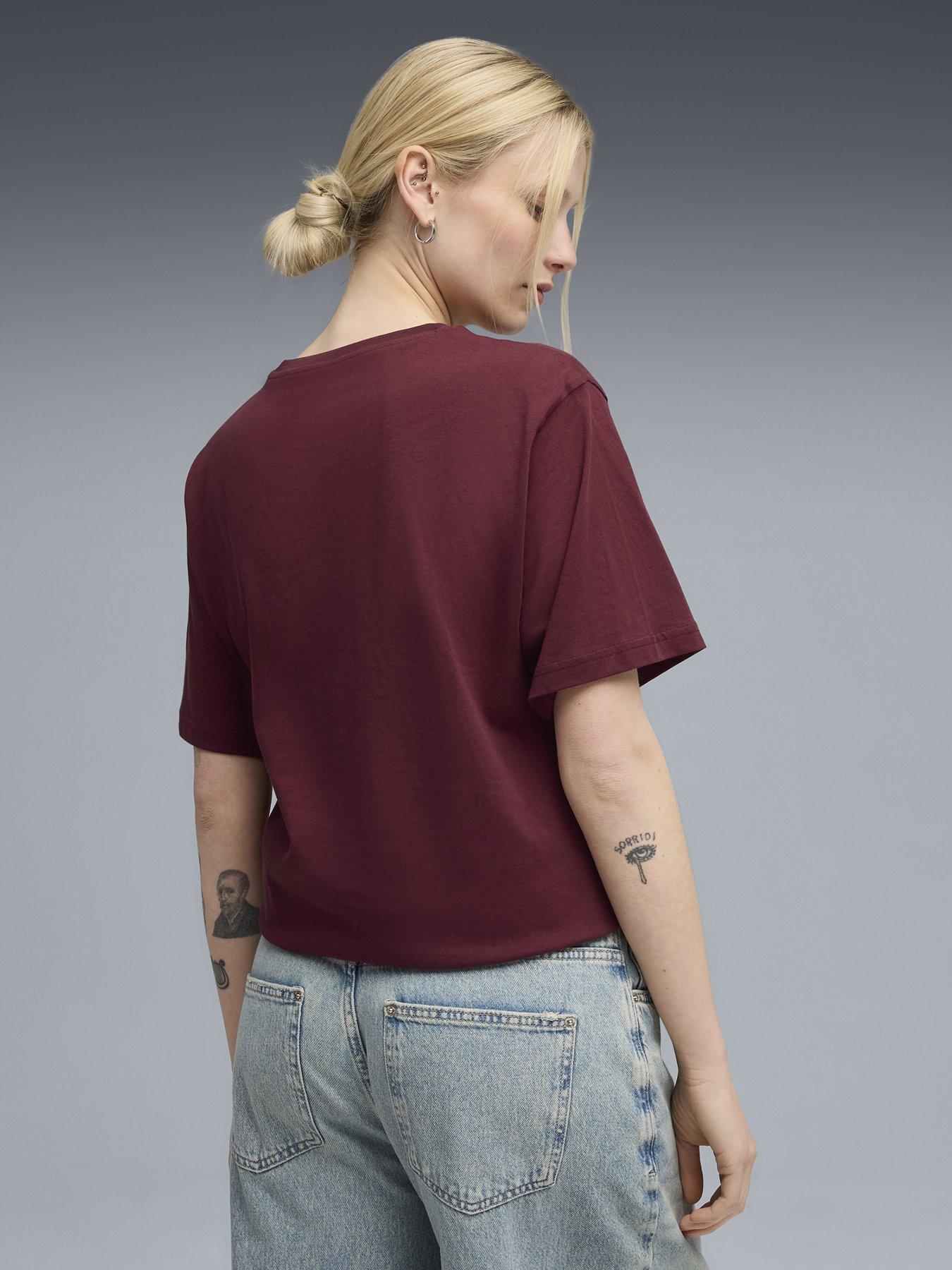 Image 2 of 6 of Puma Womens Essentials Relaxed Tee - Red