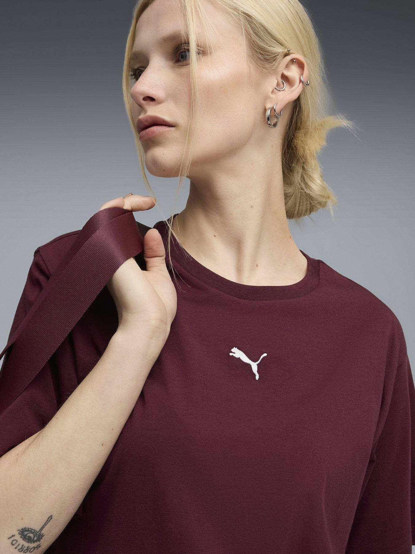 Image 4 of 6 of Puma Womens Essentials Relaxed Tee - Red