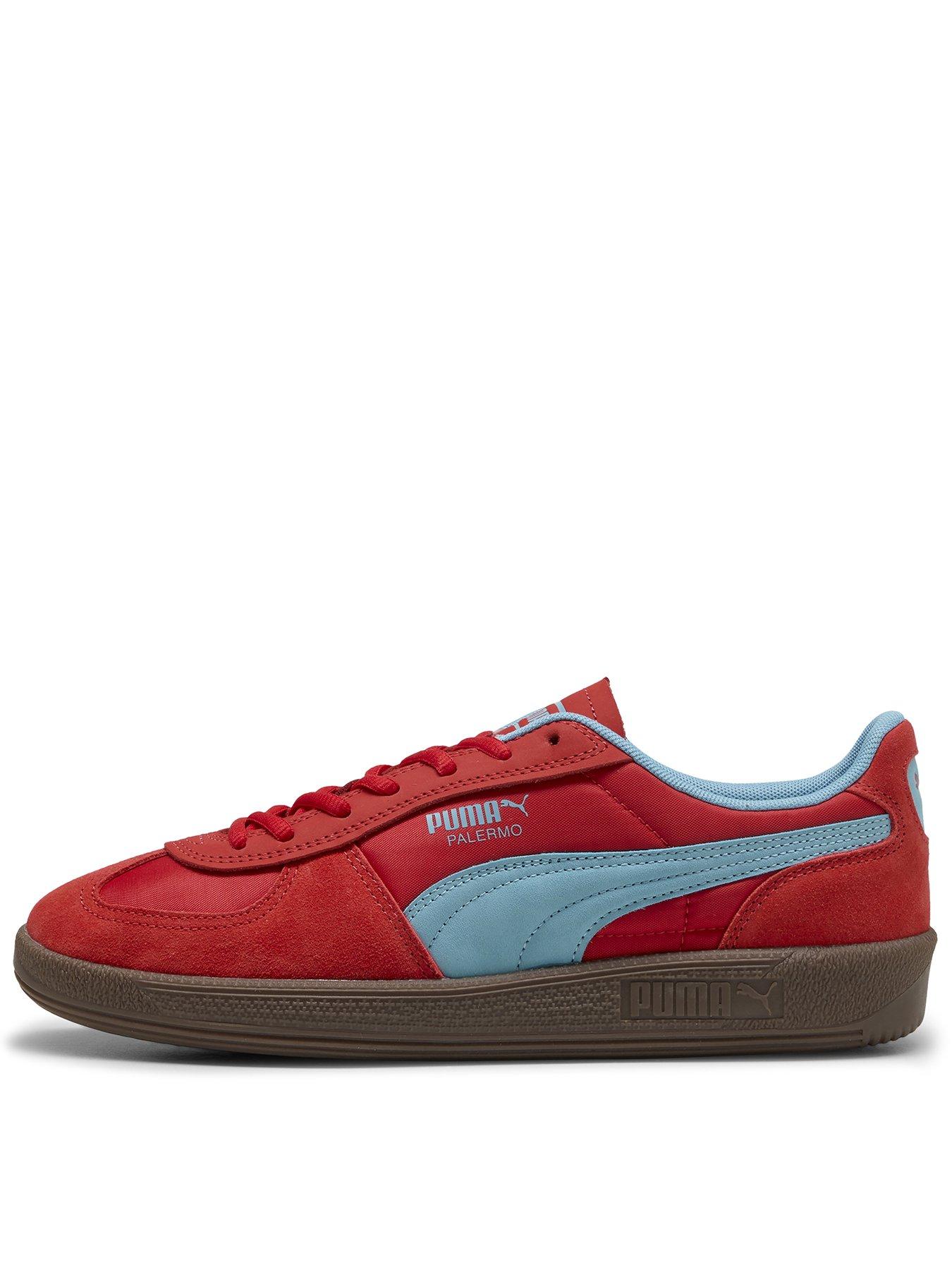  image of puma-womens-palermo-tongue-trainers-red