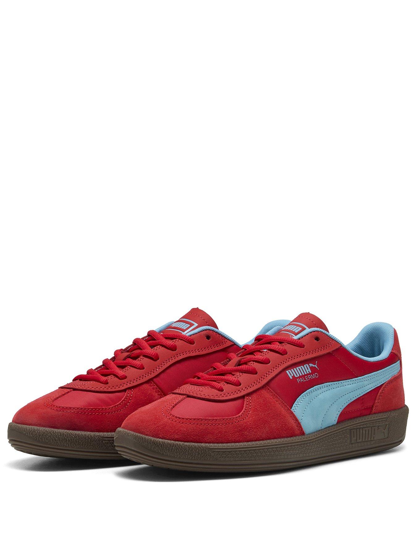  image of puma-womens-palermo-tongue-trainers-red