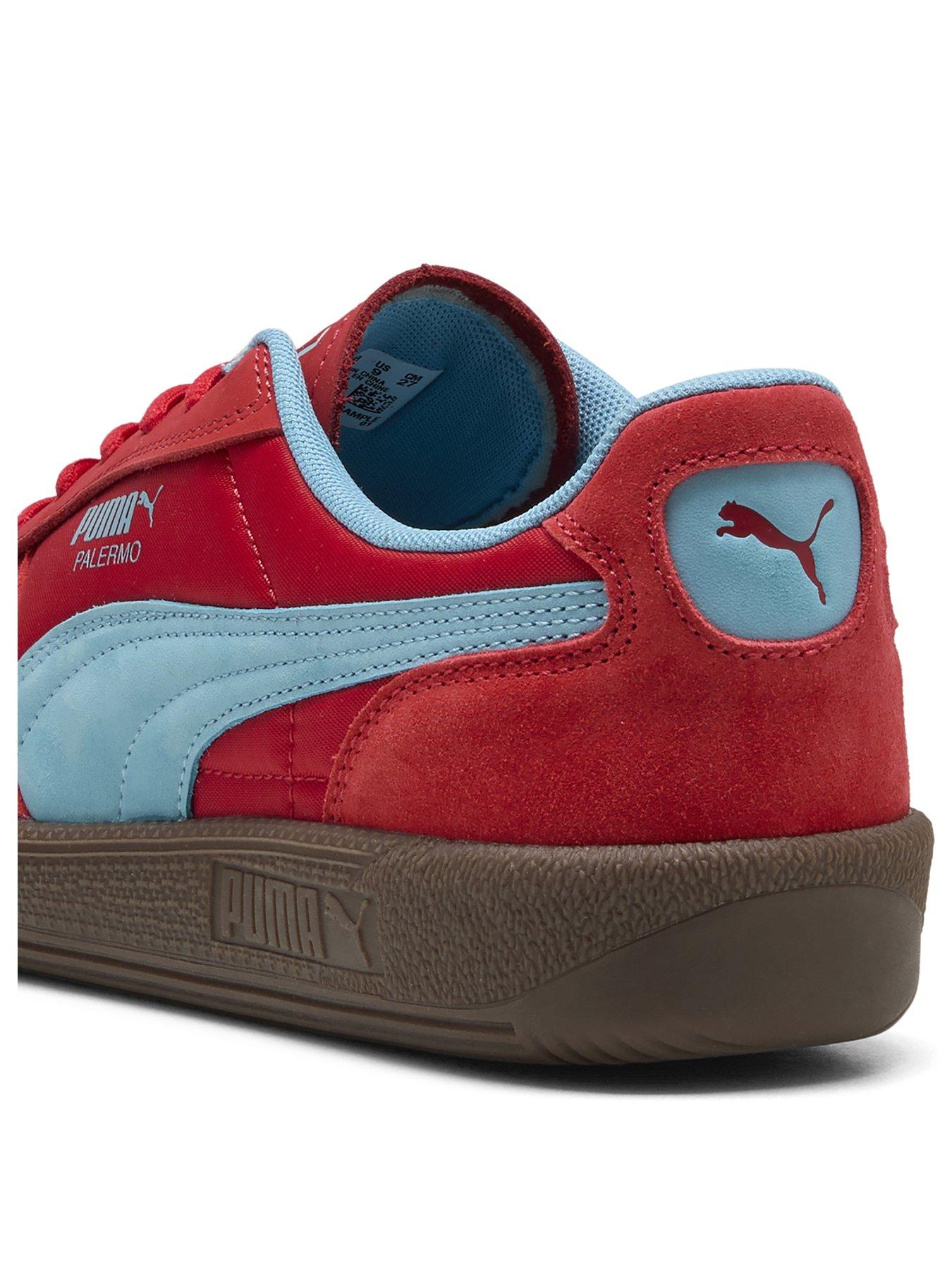 image of puma-womens-palermo-tongue-trainers-red