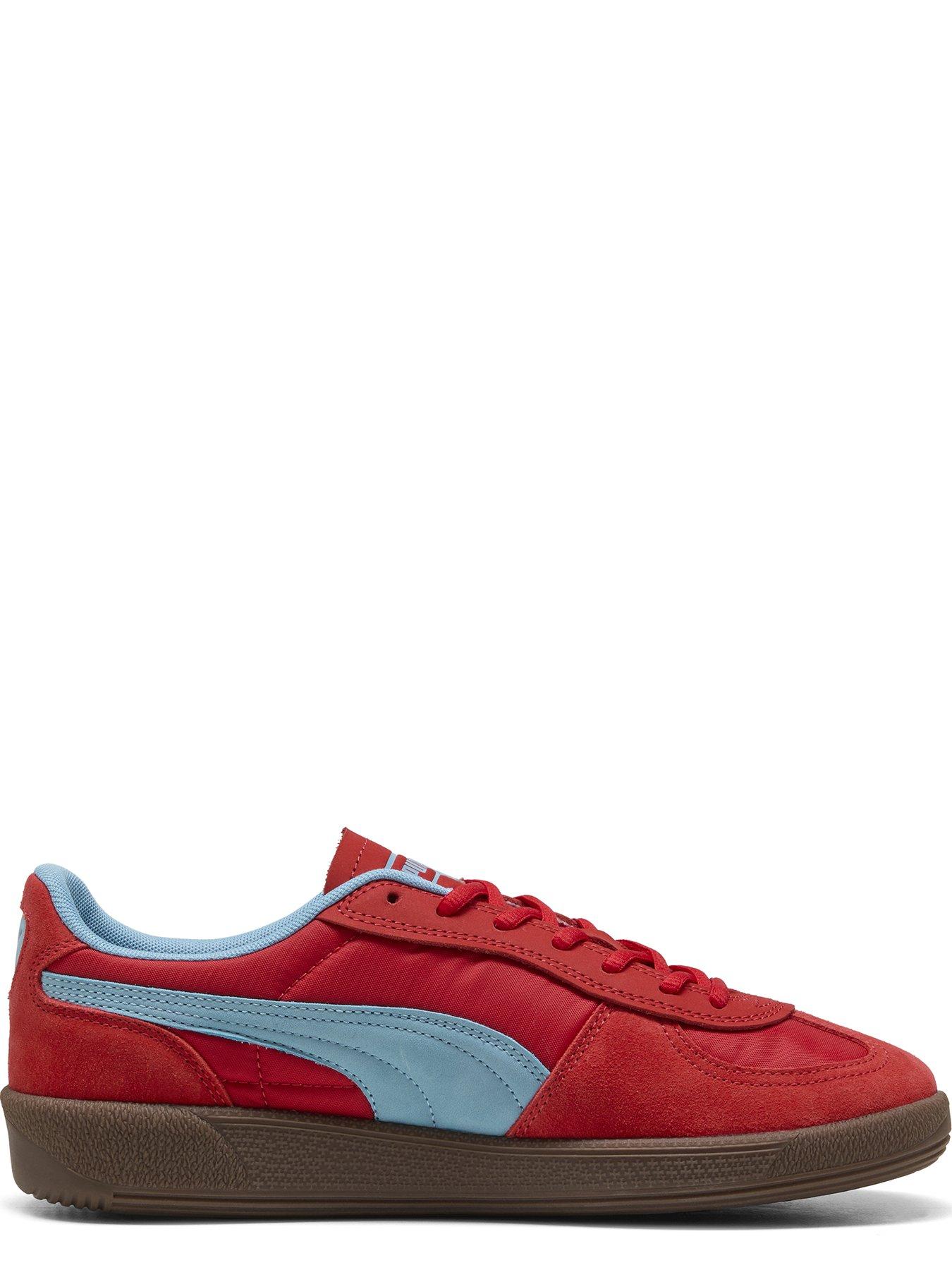  image of puma-womens-palermo-tongue-trainers-red