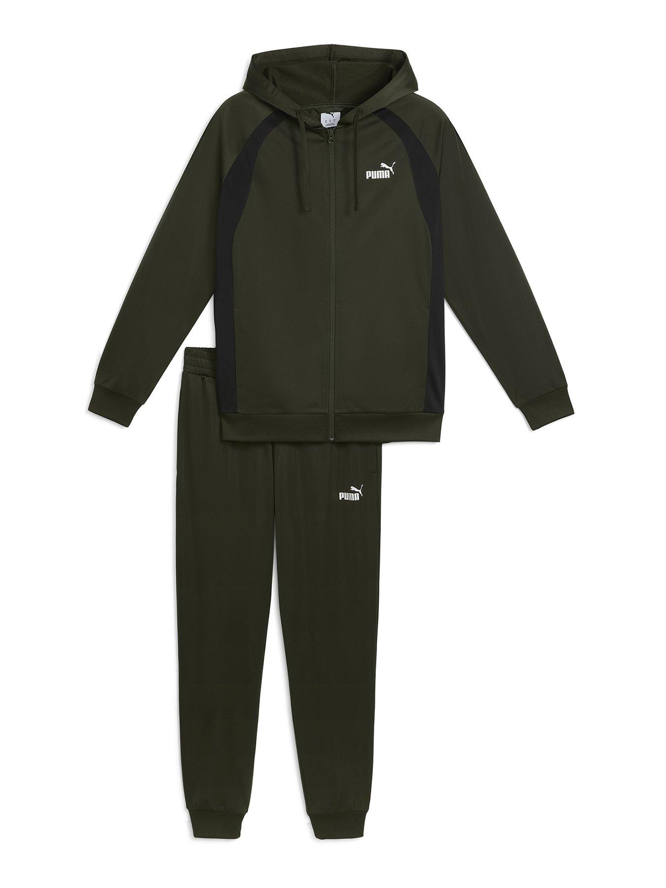 Puma Mens Hooded Poly Suit - Dark Olive