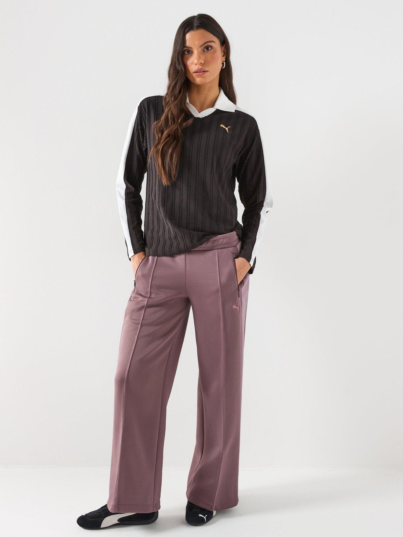  image of puma-t7-low-rise-track-pants-red