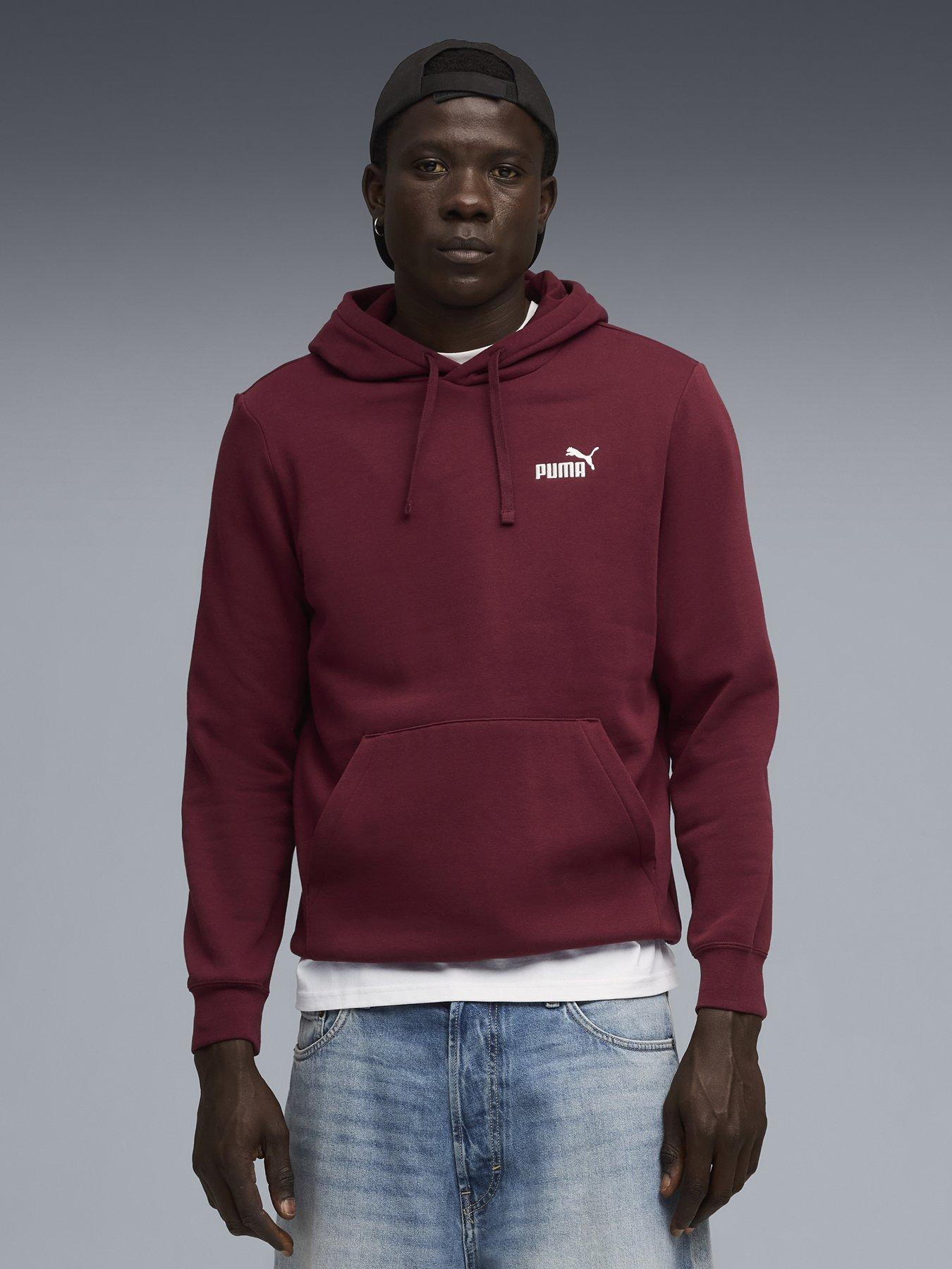 Puma Mens Essentials Small No 1 Logo Hoodie Fleece - Red