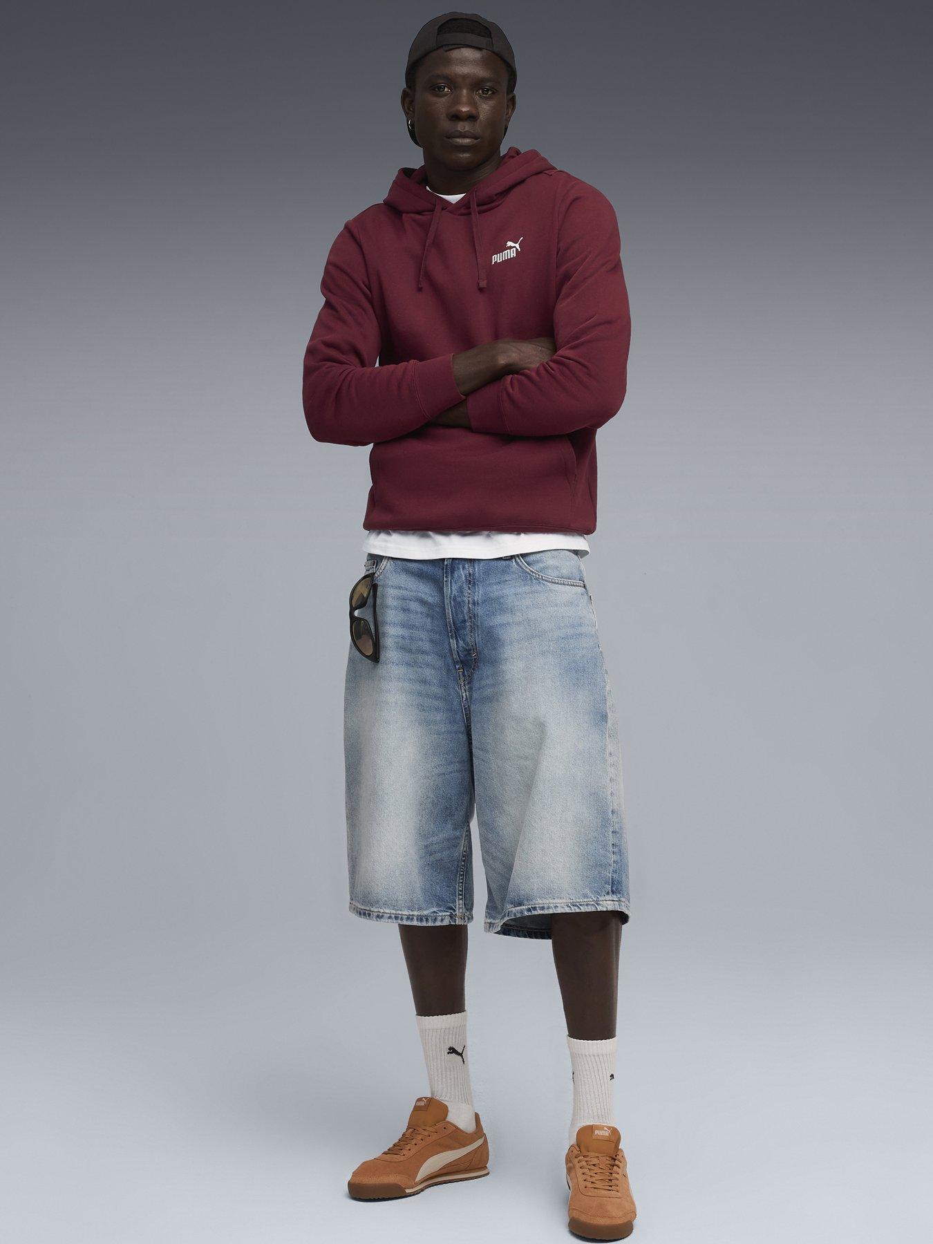  image of puma-mens-essentials-small-no-1-logo-hoodie-fleece-red