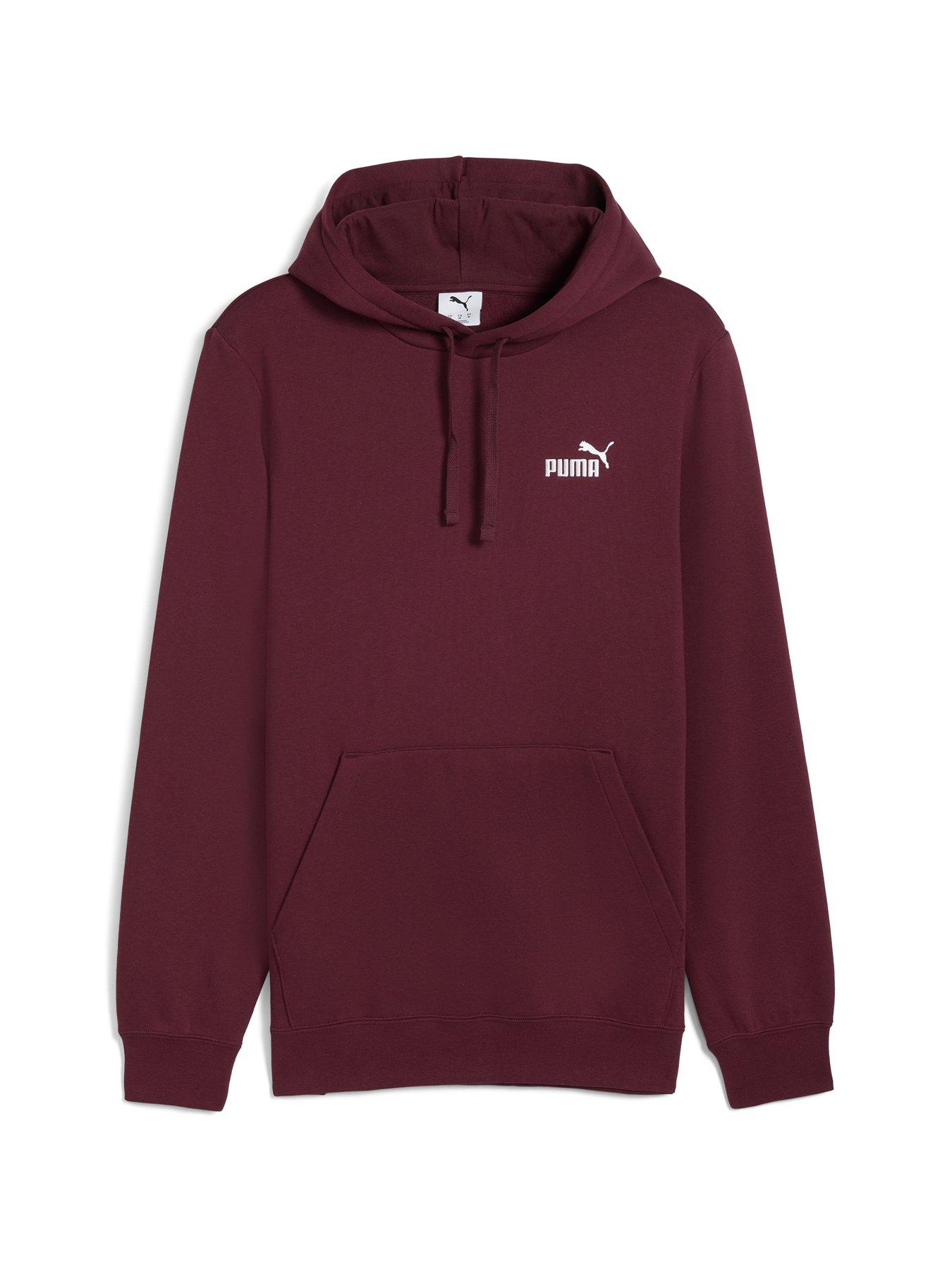  image of puma-mens-essentials-small-no-1-logo-hoodie-fleece-red