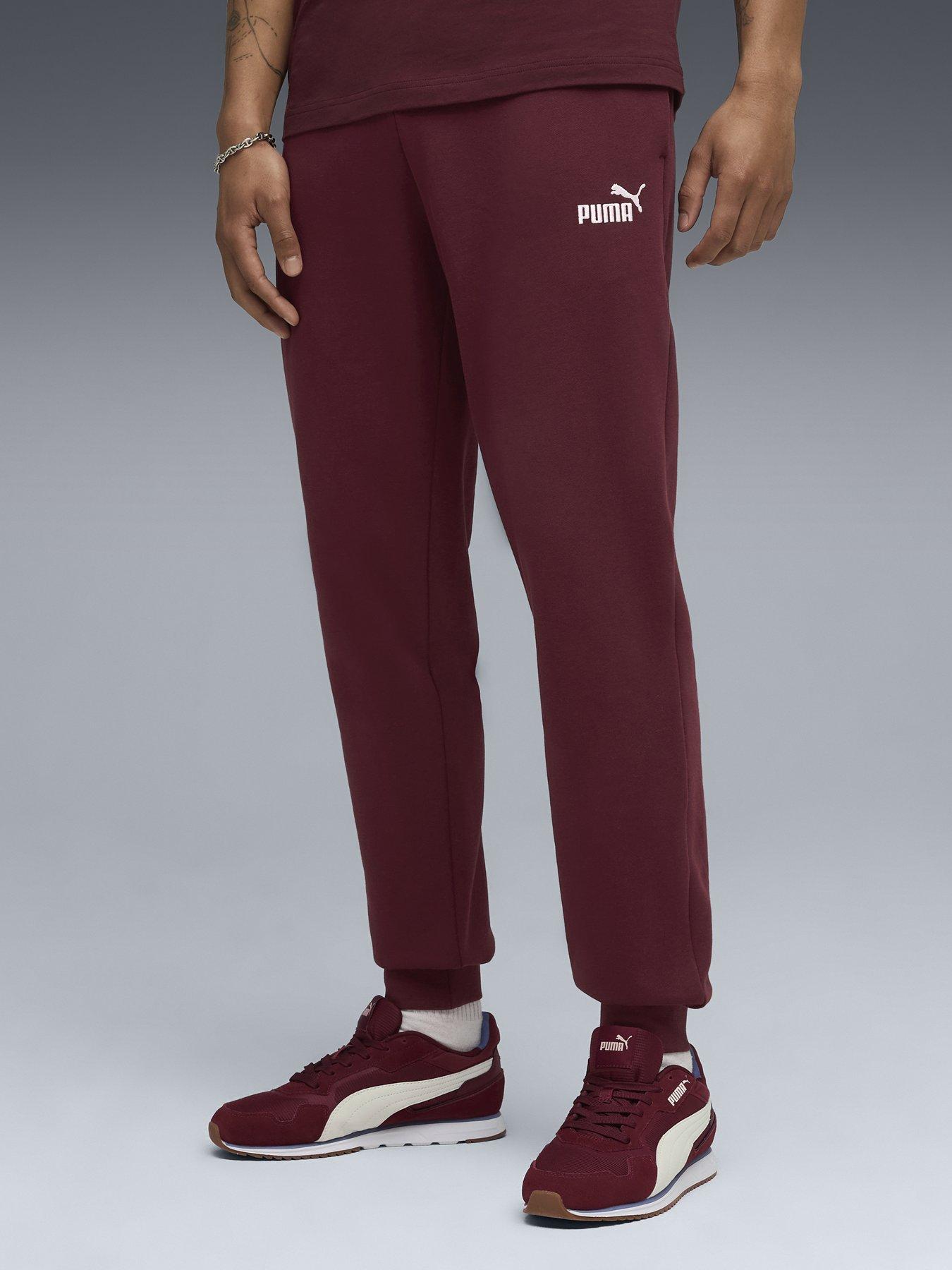  image of puma-mens-essentials-no-1-logo-sweatpants-fleece-red