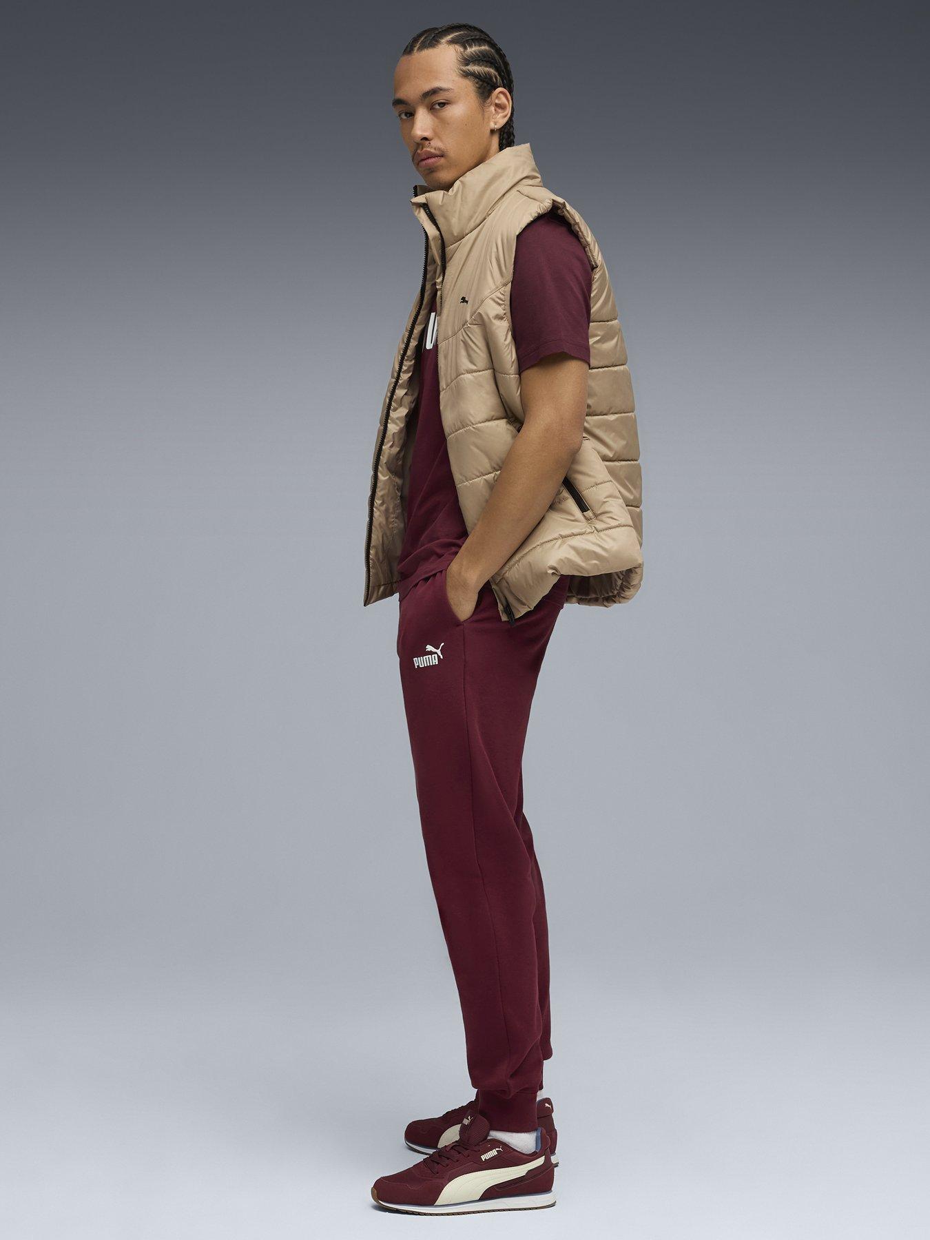  image of puma-mens-essentials-no-1-logo-sweatpants-fleece-red