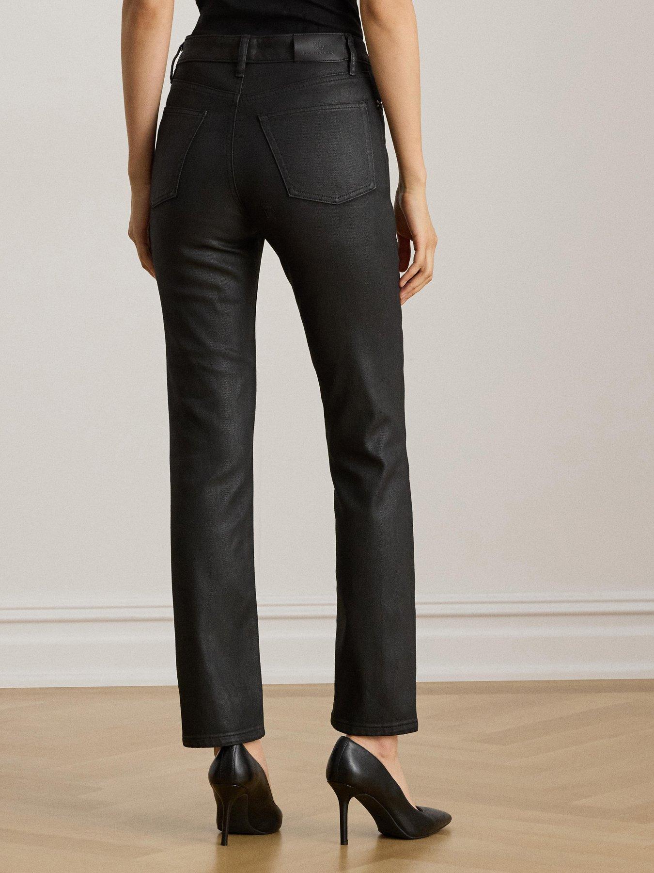  image of lauren-by-ralph-lauren-high-rise-straight-leg-jeans-black