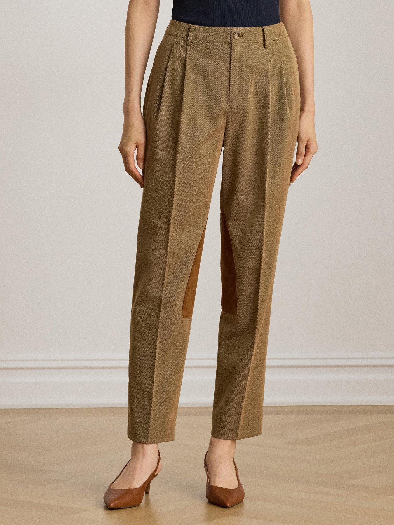 Lauren by Ralph Lauren Calaird Ankle Length Trousers - Taupe