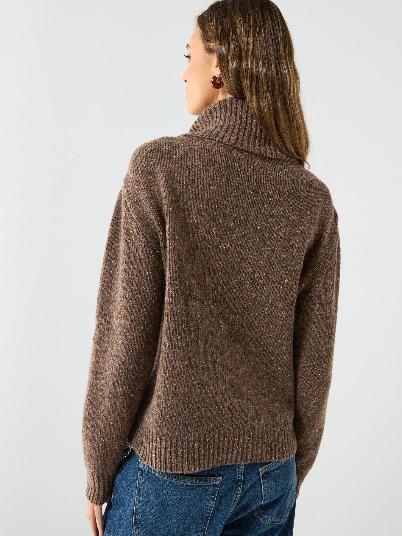 stillFront image of lauren-by-ralph-lauren-lakiat-knitted-pullover-taupe-heather-donegal-brown