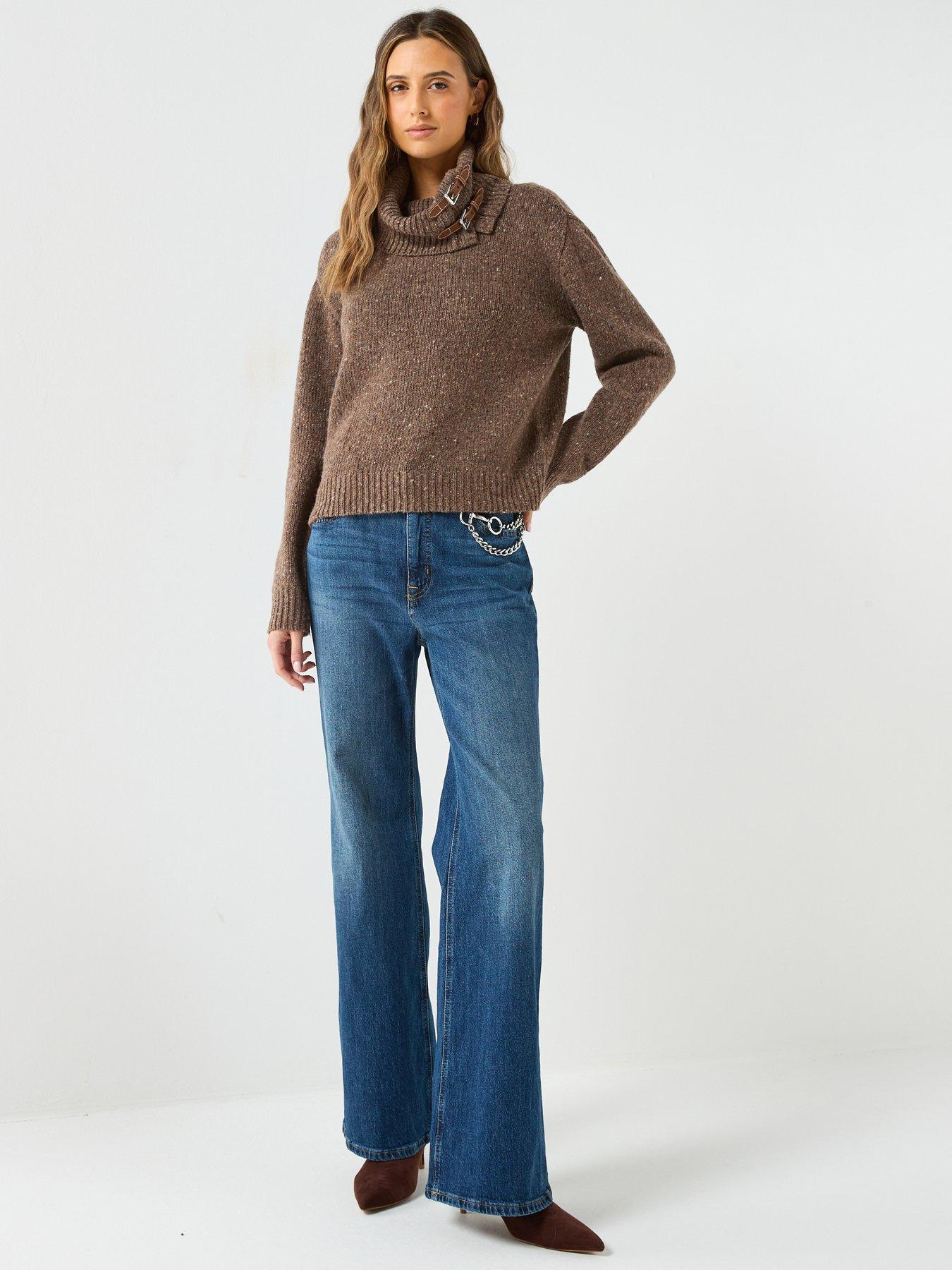  image of lauren-by-ralph-lauren-lakiat-knitted-pullover-taupe-heather-donegal-brown