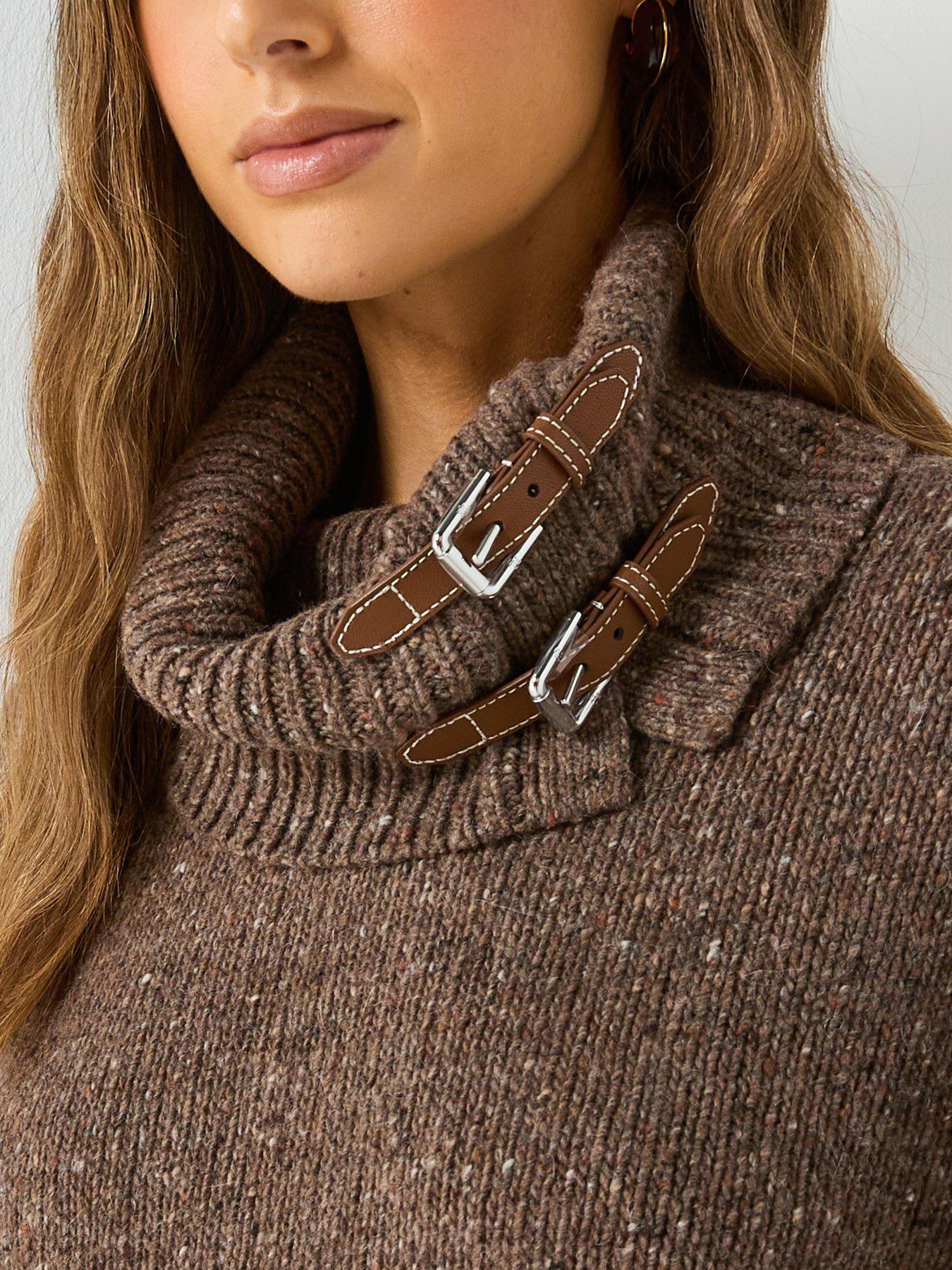  image of lauren-by-ralph-lauren-lakiat-knitted-pullover-taupe-heather-donegal-brown