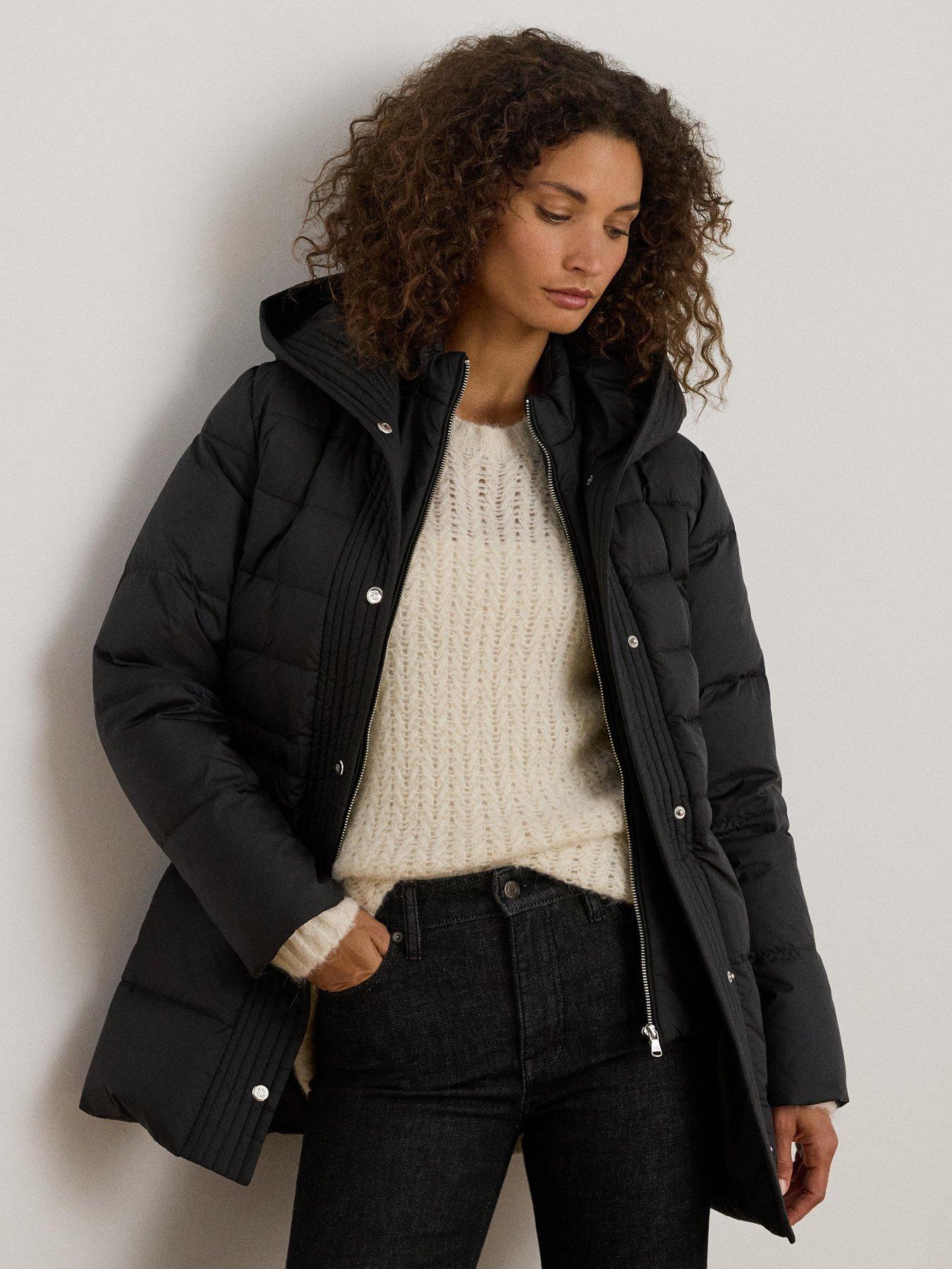 Image 1 of 4 of Lauren by Ralph Lauren Puffer Insulated Coat - Black