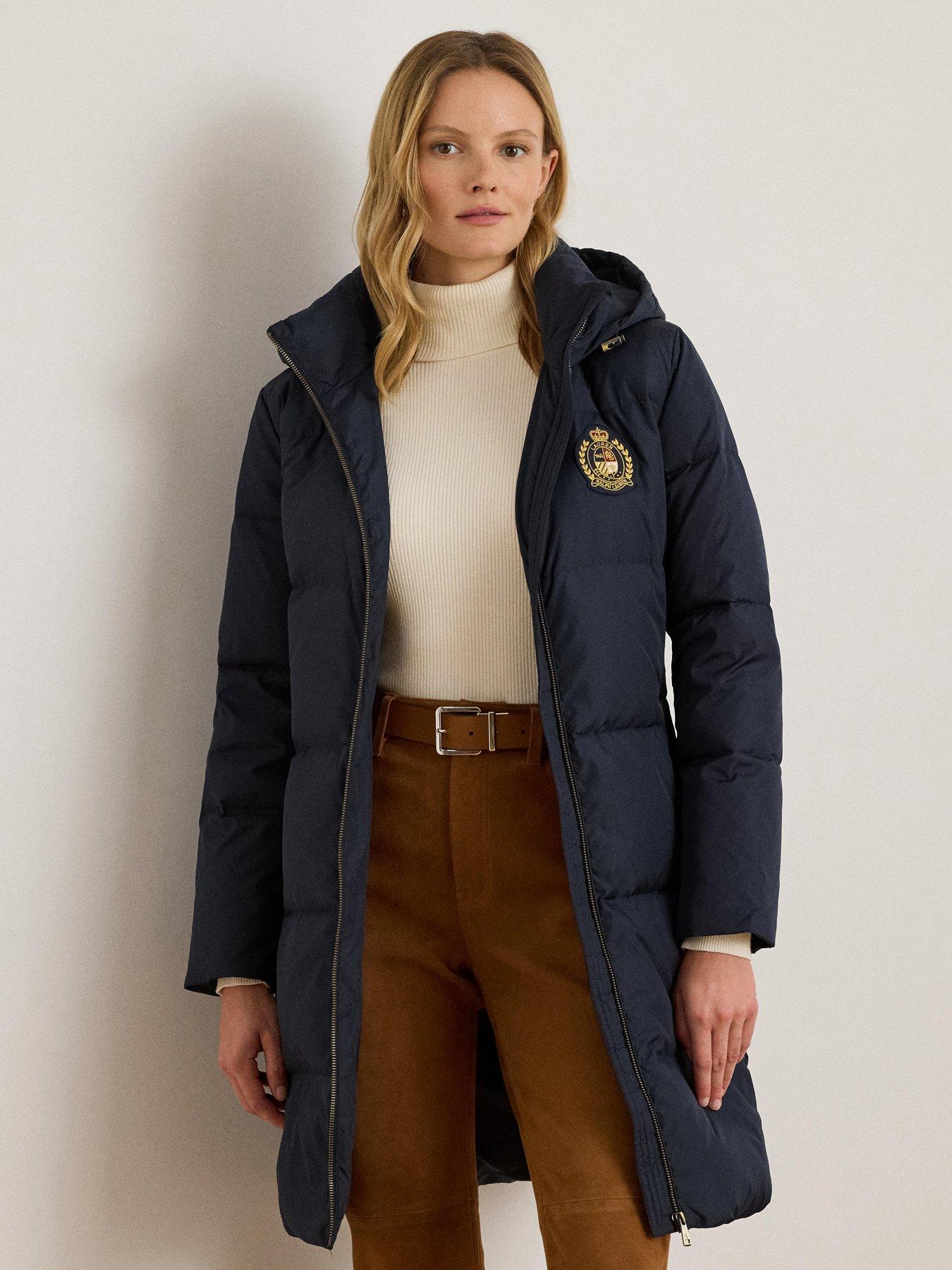 Image 1 of 5 of Lauren by Ralph Lauren Padded Puffer Coat - Navy Blue