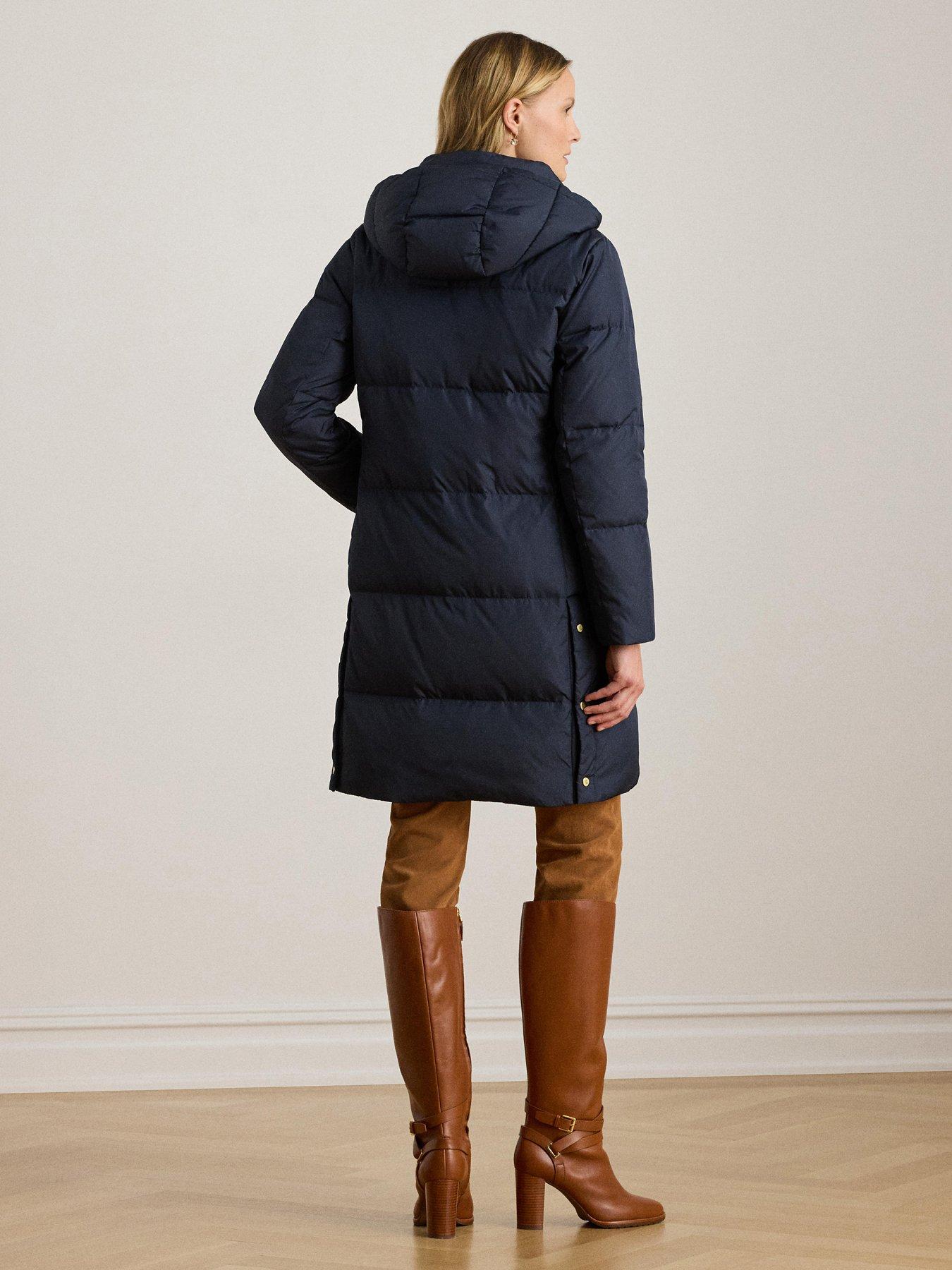 Image 2 of 5 of Lauren by Ralph Lauren Padded Puffer Coat - Navy Blue