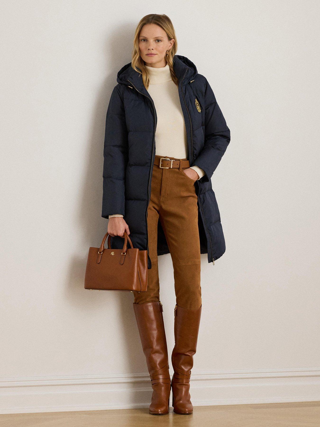 Image 3 of 5 of Lauren by Ralph Lauren Padded Puffer Coat - Navy Blue