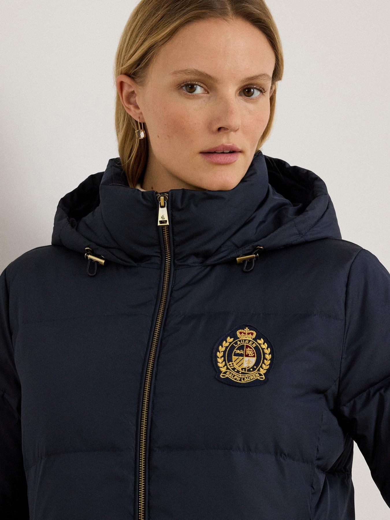 Image 4 of 5 of Lauren by Ralph Lauren Padded Puffer Coat - Navy Blue