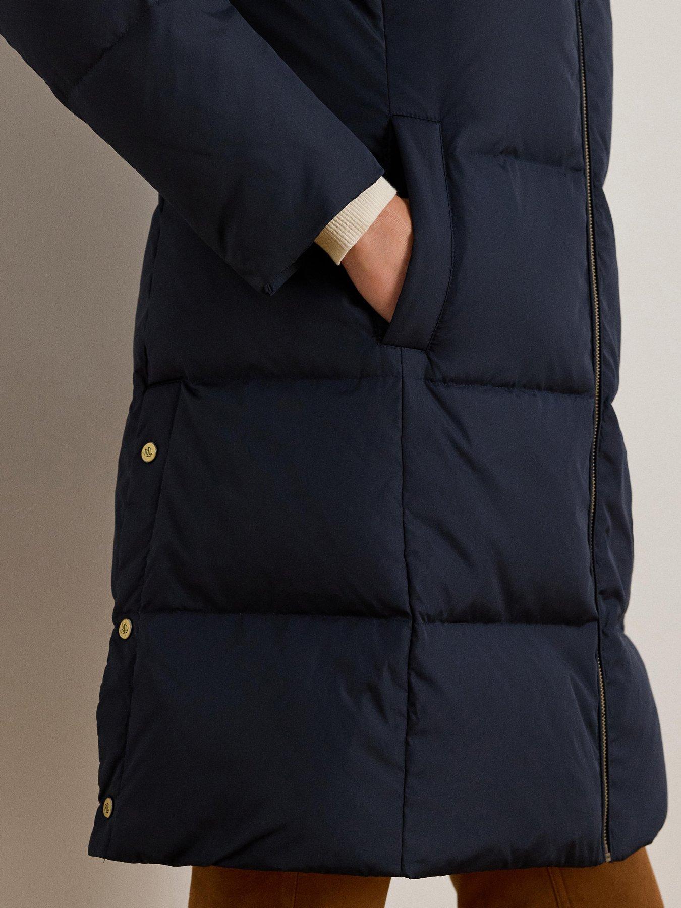 Image 5 of 5 of Lauren by Ralph Lauren Padded Puffer Coat - Navy Blue
