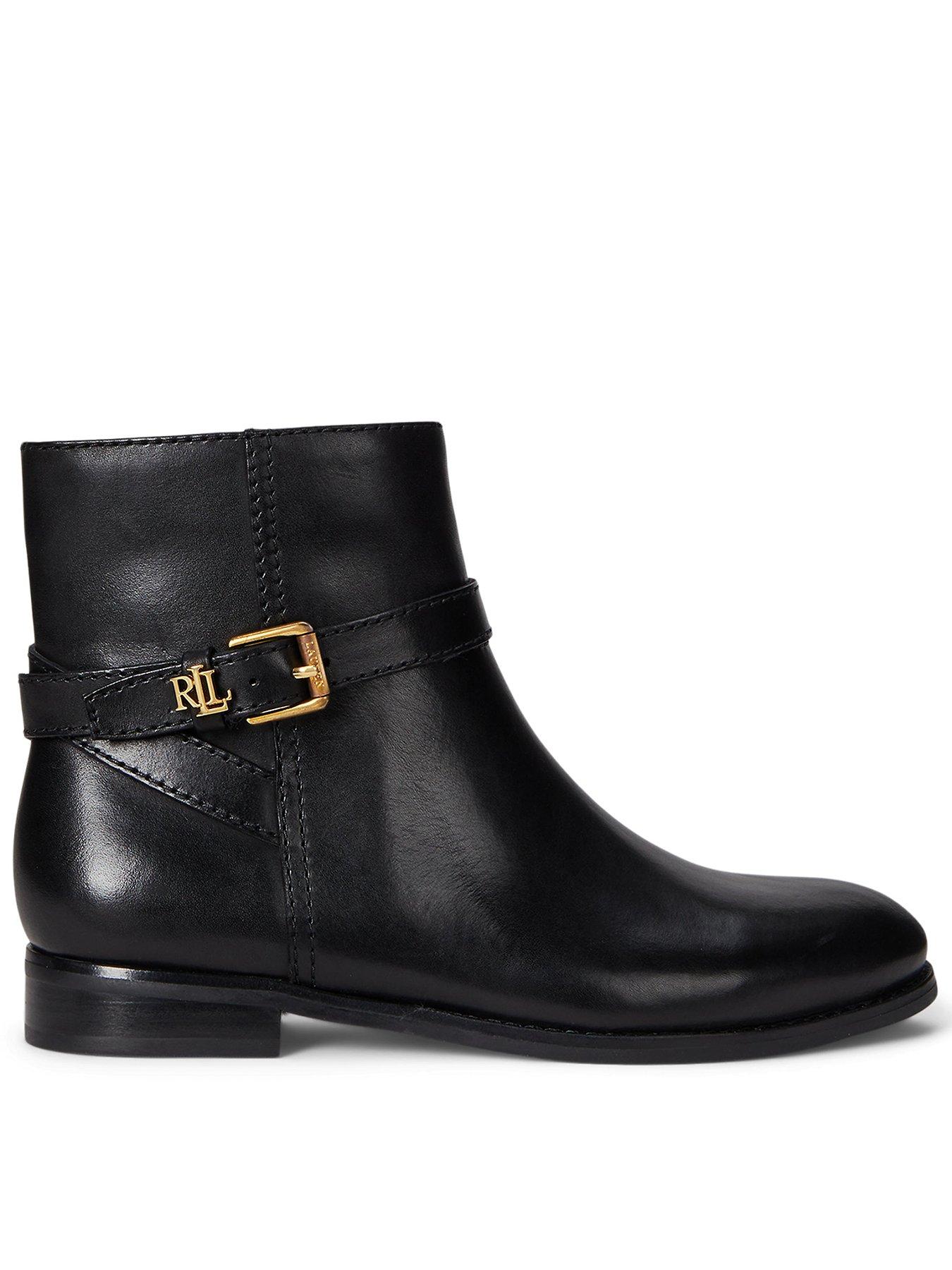 Lauren by Ralph Lauren Brooke Buckle Ankle Boot - Black