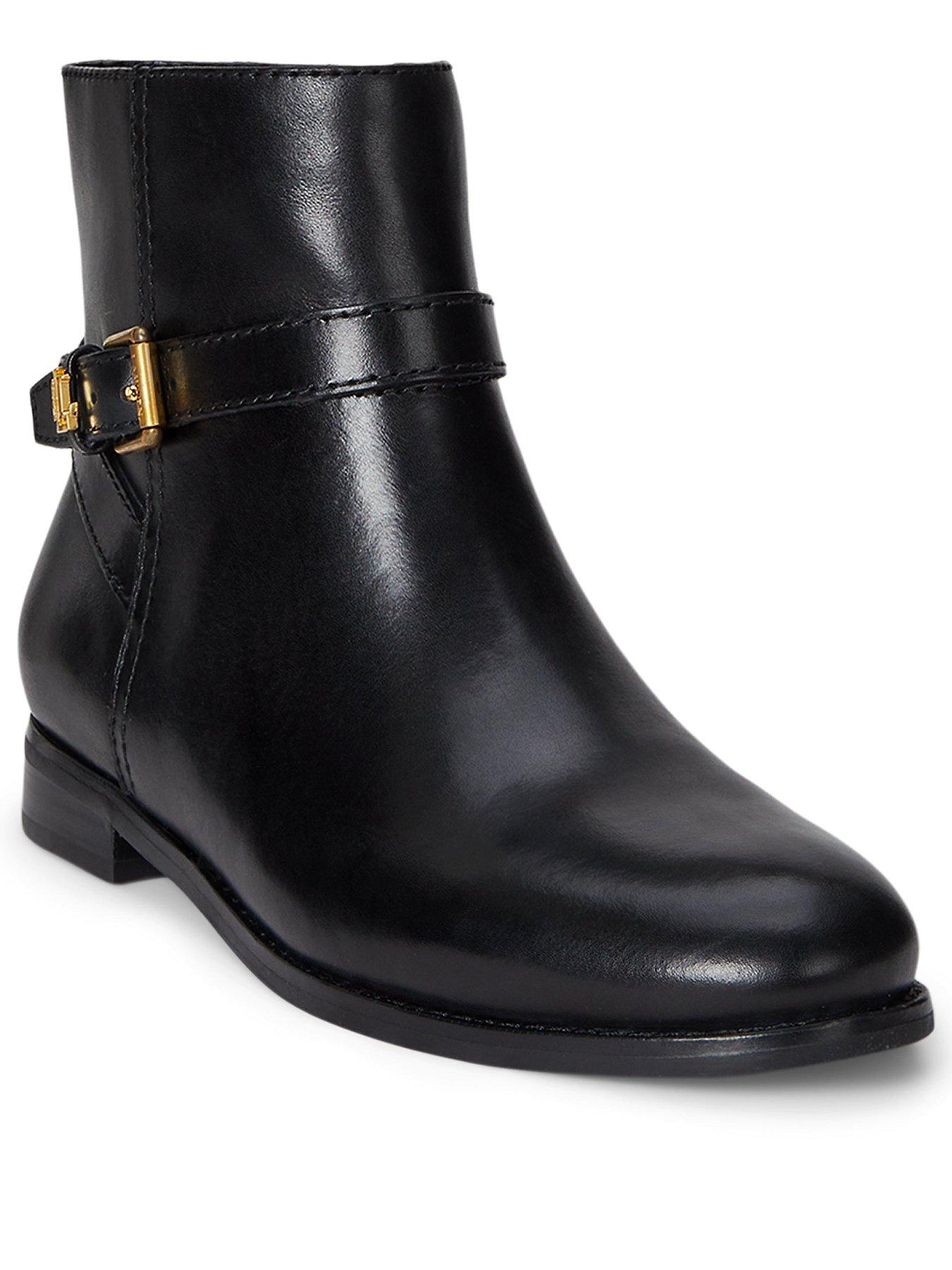 Image 2 of 4 of Lauren by Ralph Lauren Brooke Buckle Ankle Boot - Black