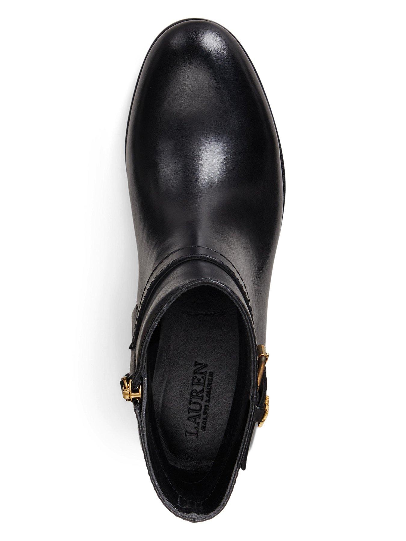 Image 4 of 4 of Lauren by Ralph Lauren Brooke Buckle Ankle Boot - Black