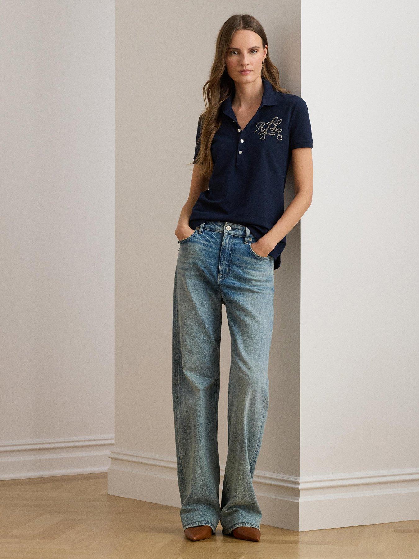 Image 3 of 4 of Lauren by Ralph Lauren Kiewick Short Sleeve Shirt - Navy