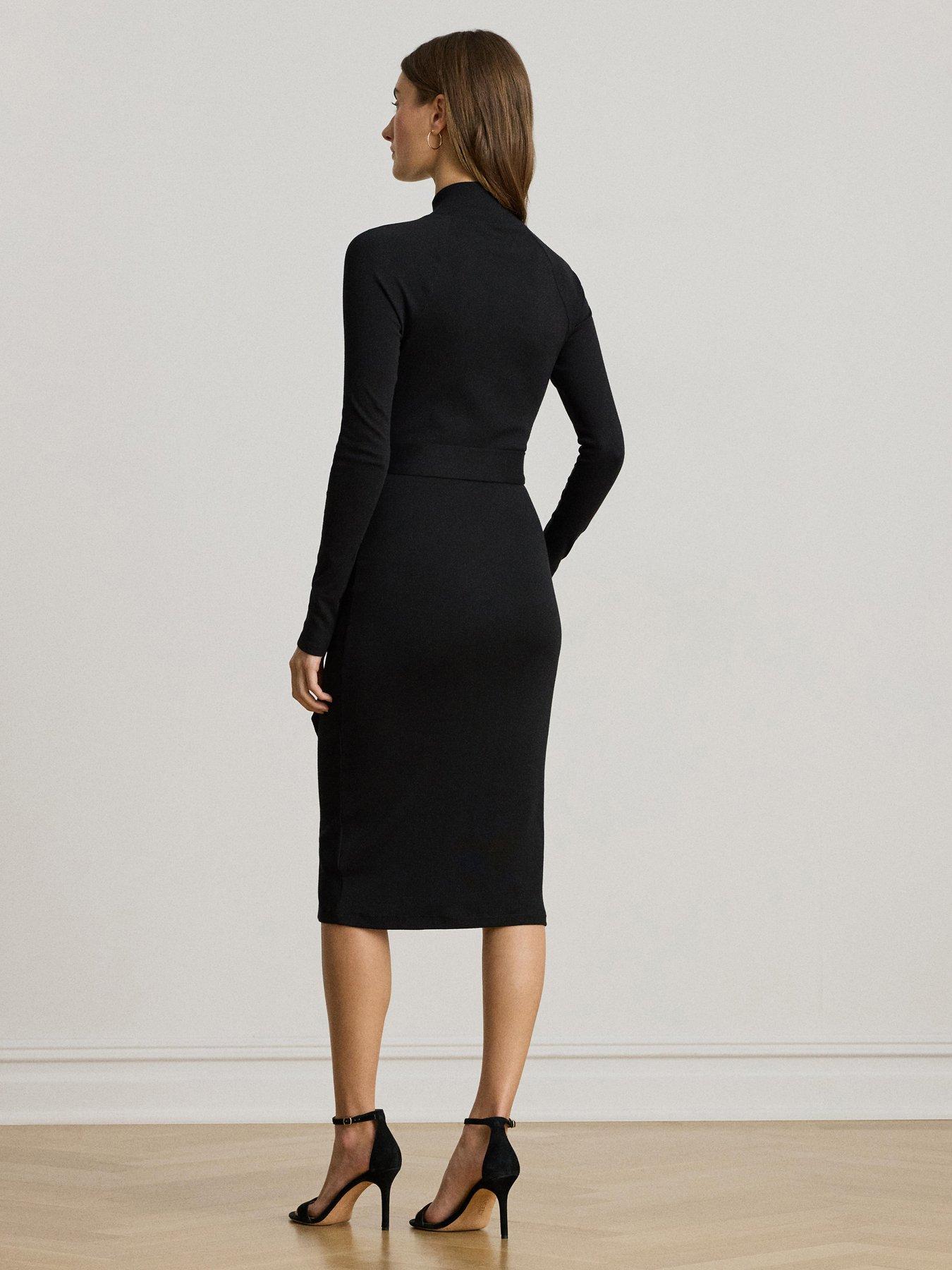 Image 2 of 4 of Lauren by Ralph Lauren Vahant Long Sleeve Midi Dress - Black