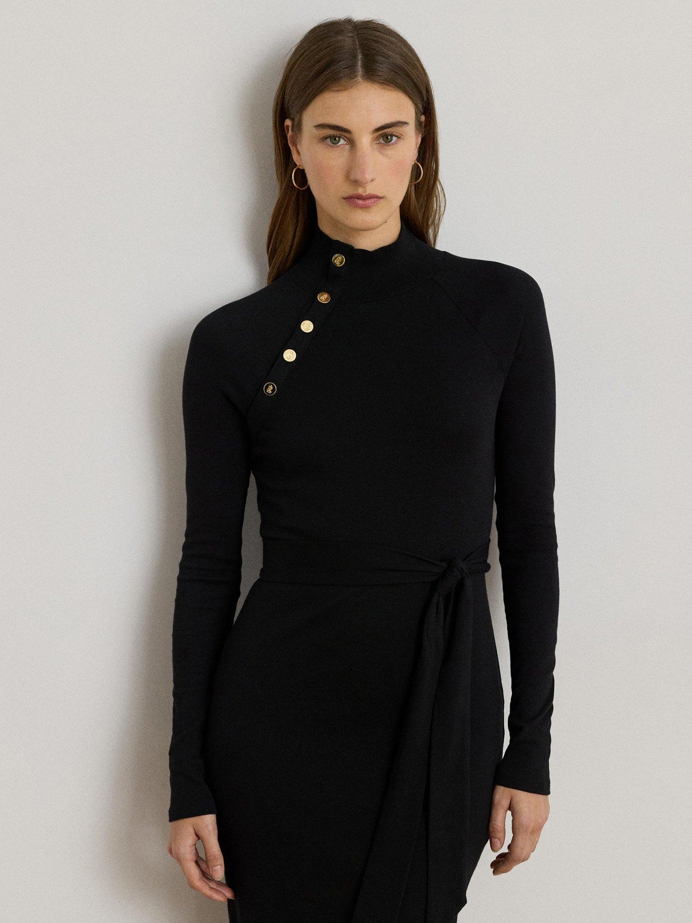 Image 3 of 4 of Lauren by Ralph Lauren Vahant Long Sleeve Midi Dress - Black