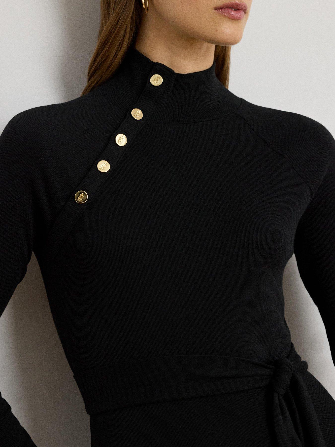Image 4 of 4 of Lauren by Ralph Lauren Vahant Long Sleeve Midi Dress - Black