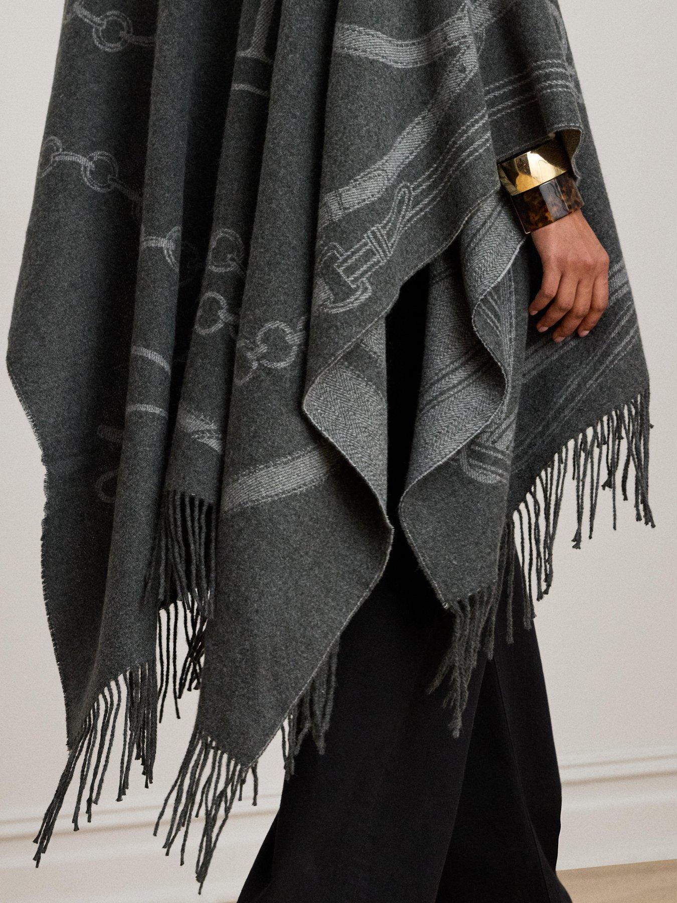  image of lauren-by-ralph-lauren-jacquard-knitted-cape-grey