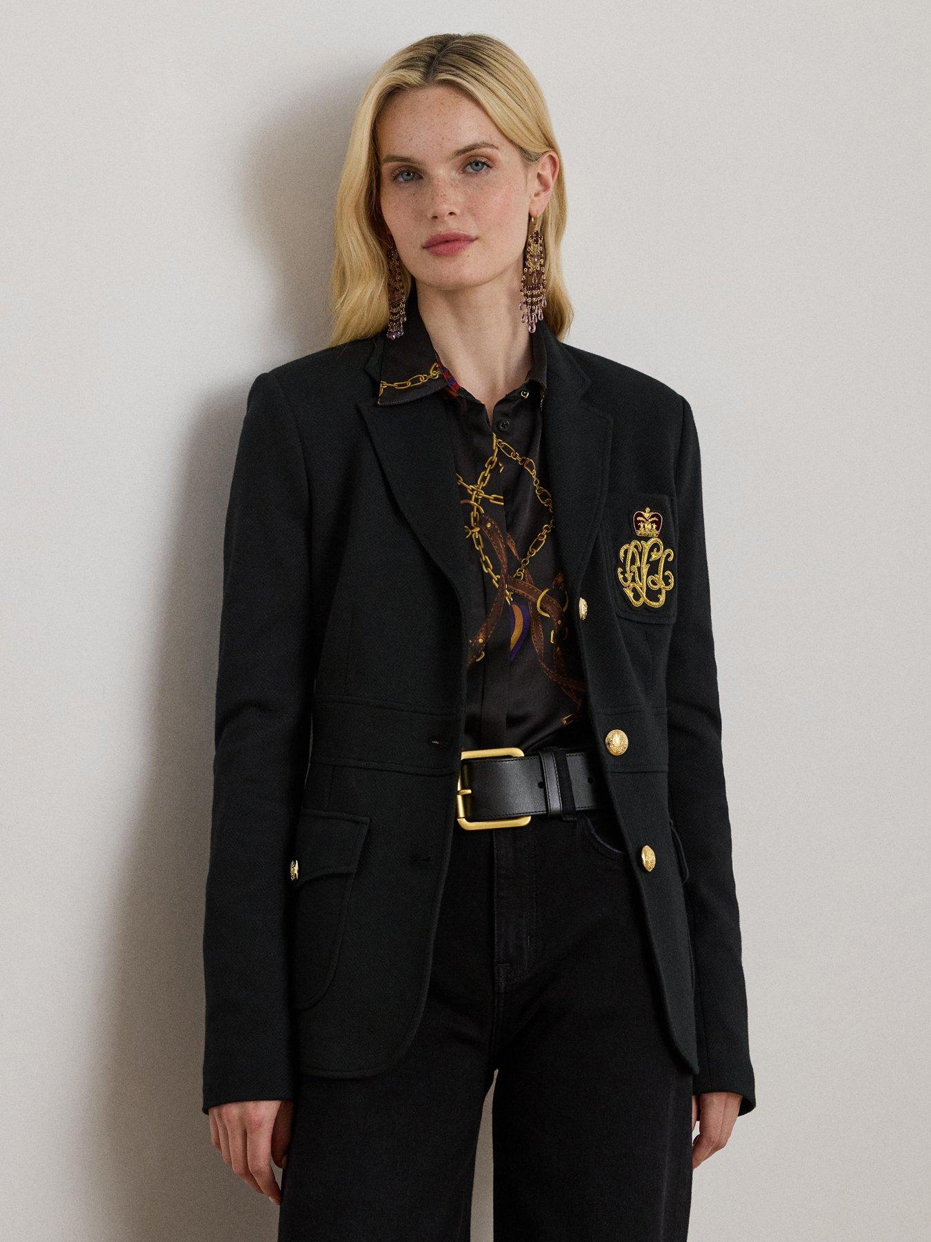  image of lauren-by-ralph-lauren-sinjon-blazer-black
