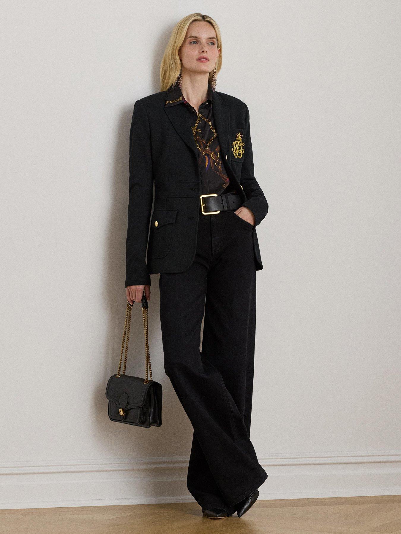  image of lauren-by-ralph-lauren-sinjon-blazer-black