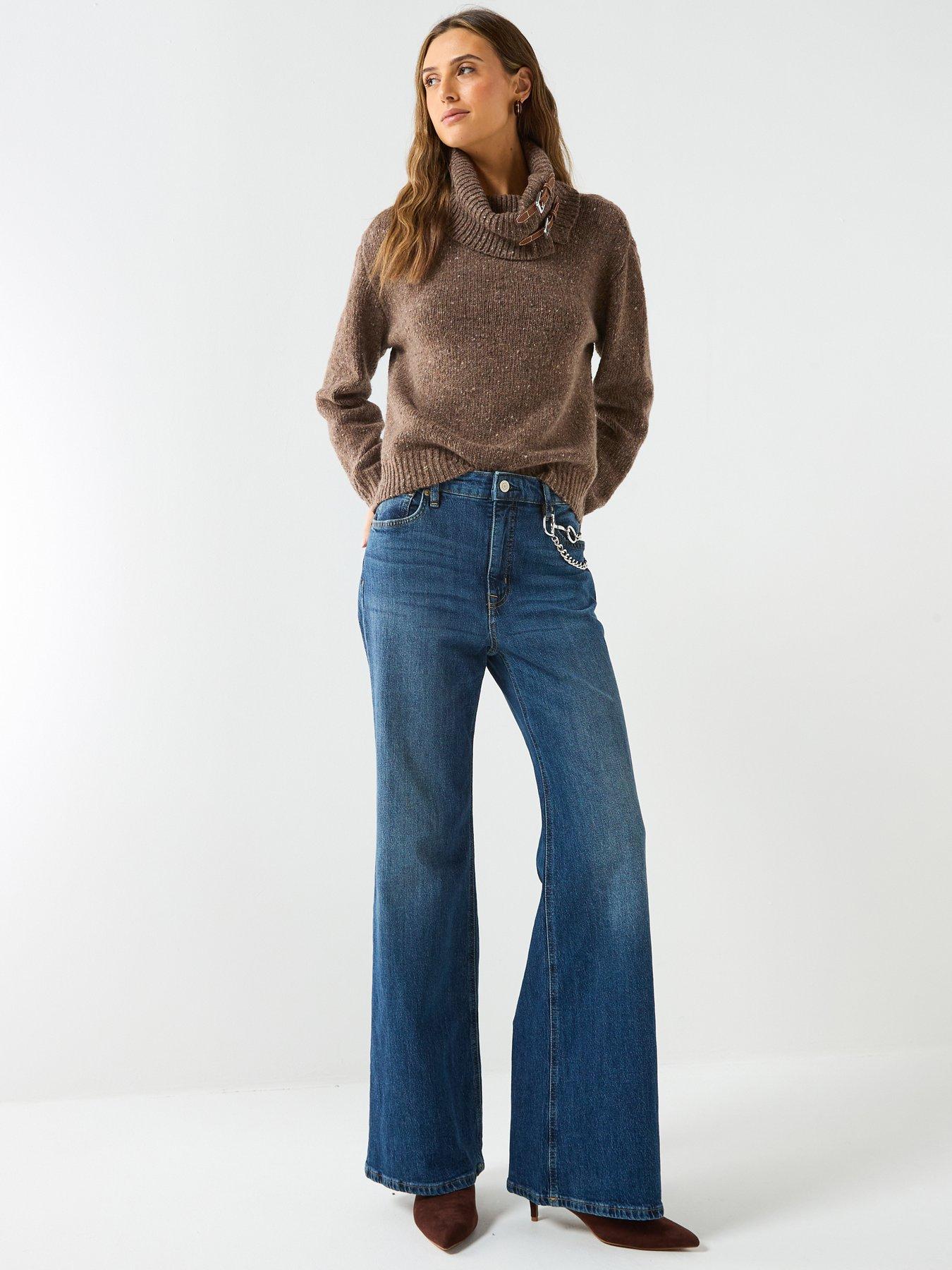  image of lauren-by-ralph-lauren-retro-flared-trousers-atecco-wash