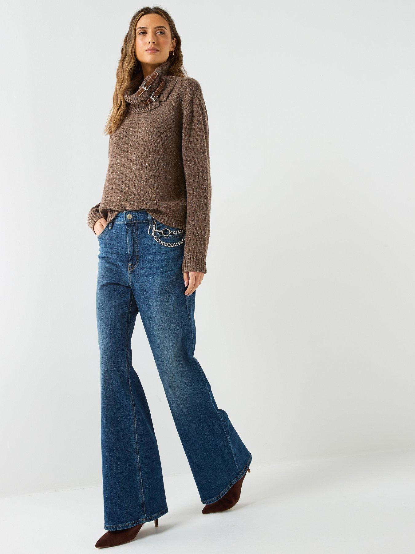  image of lauren-by-ralph-lauren-retro-flared-trousers-atecco-wash