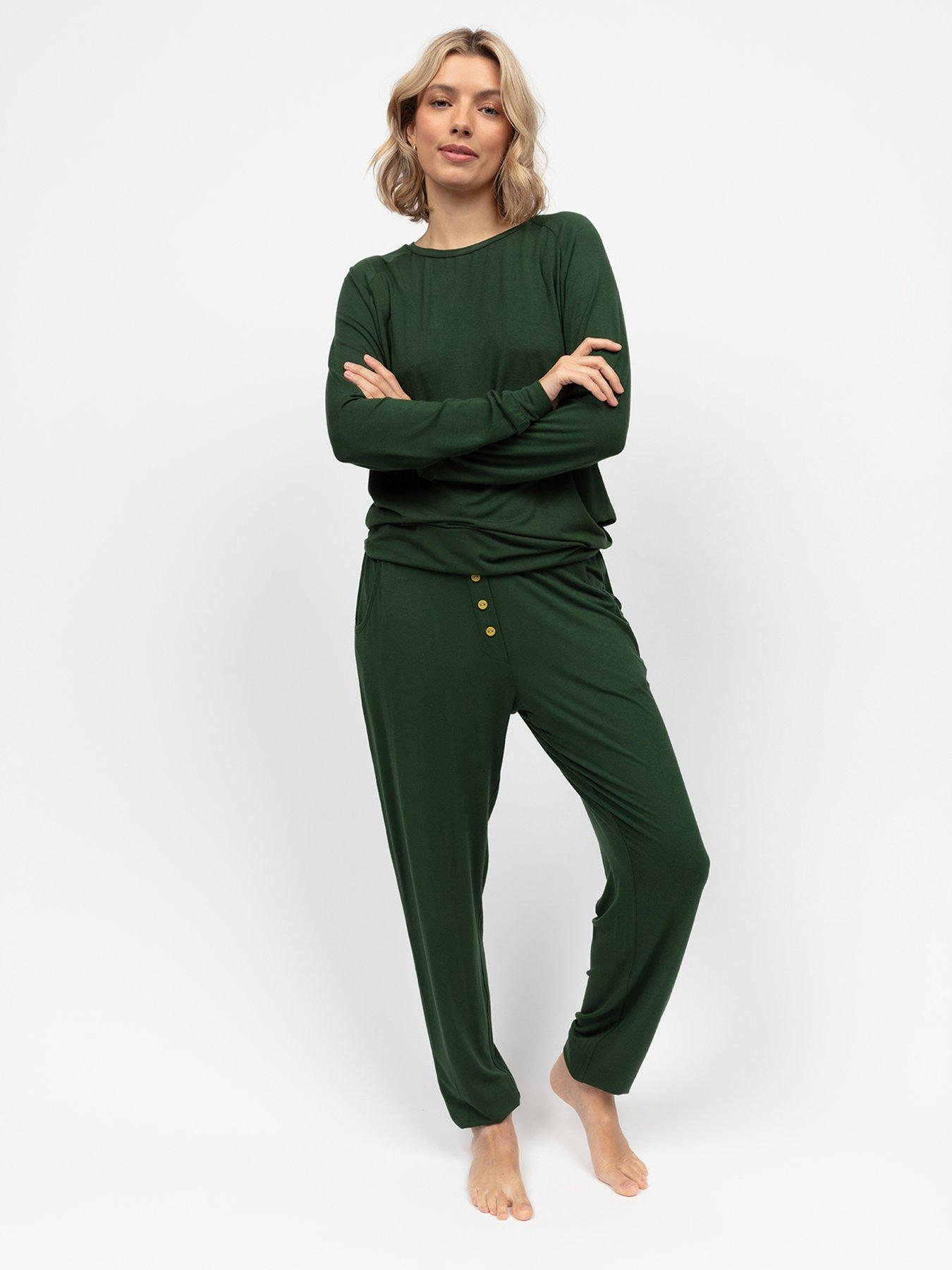 undefined Olive Slouch Pyjama Set - Green