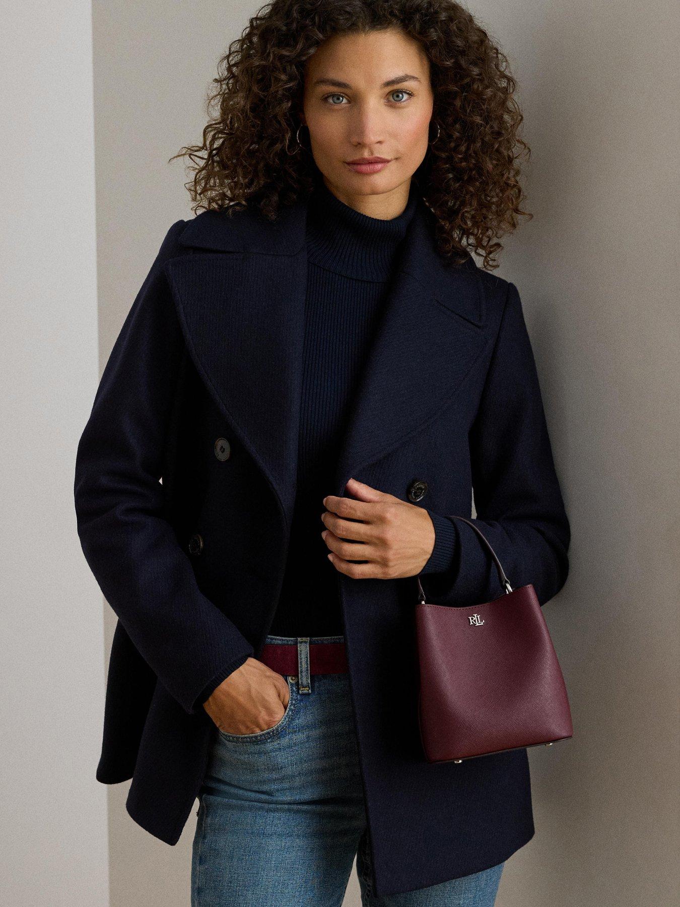 Image 2 of 5 of Lauren by Ralph Lauren Crosshatch Small Reese Bucket Bag - Dark Garnet