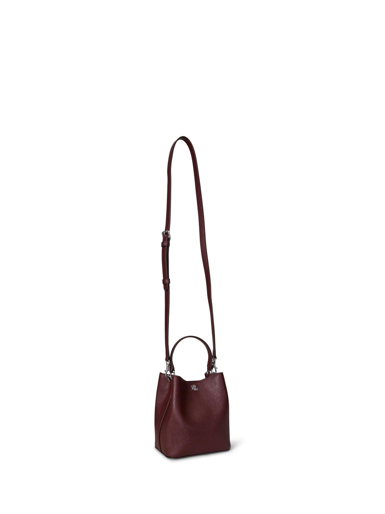 Image 3 of 5 of Lauren by Ralph Lauren Crosshatch Small Reese Bucket Bag - Dark Garnet