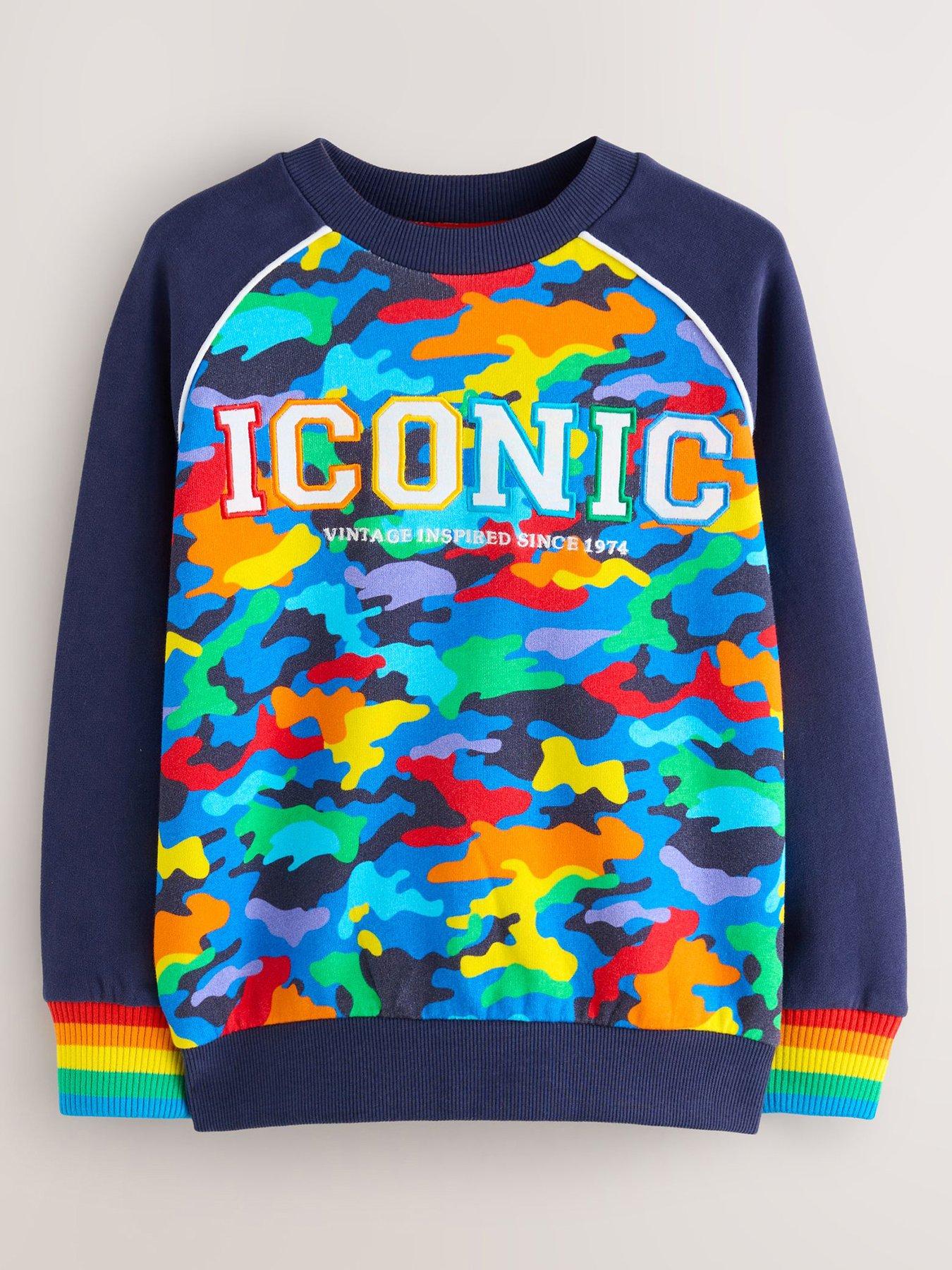 undefined Boys Rainbow Camo Sweater - Navy