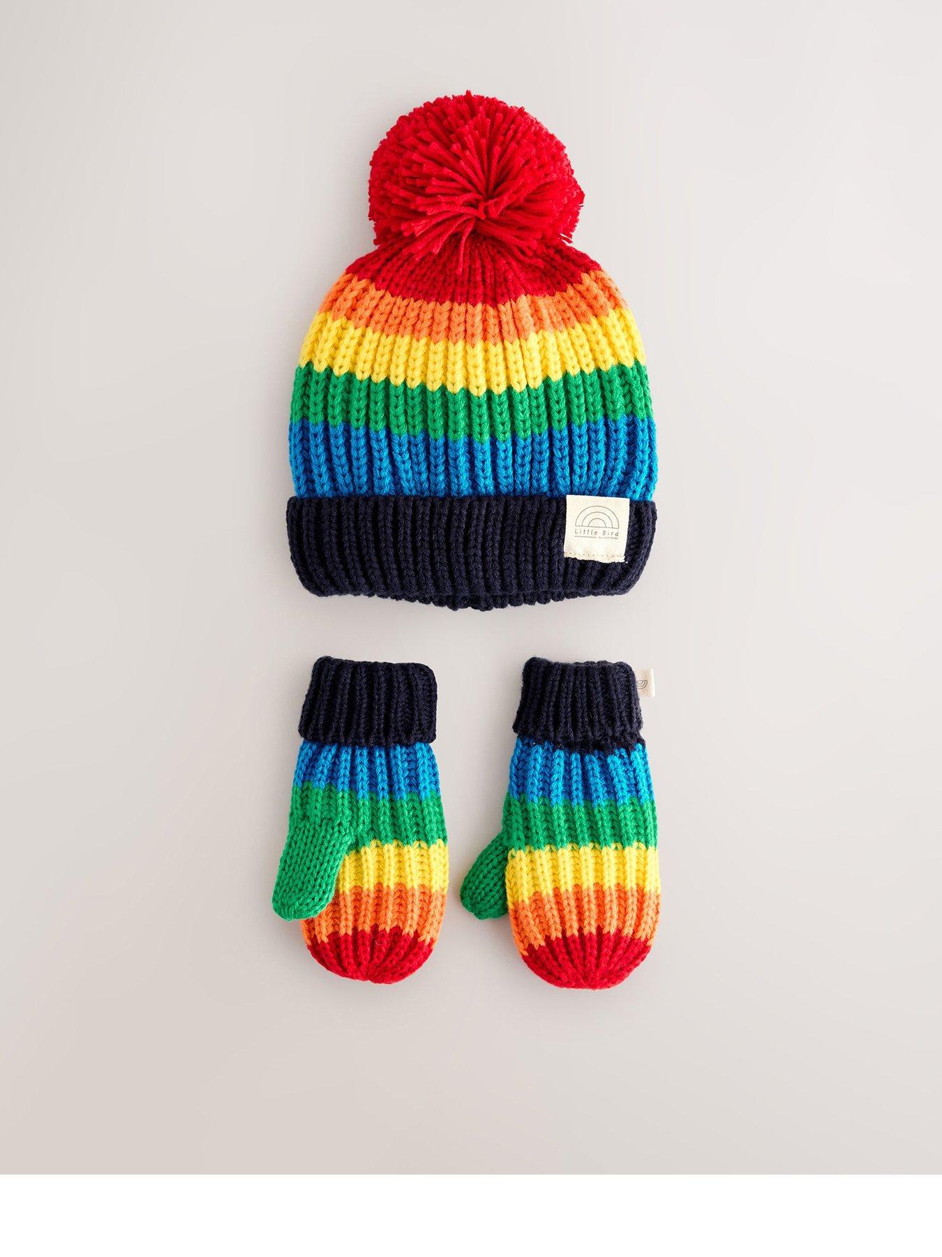 Little Bird Boys Rainbow Hat Set - Multi