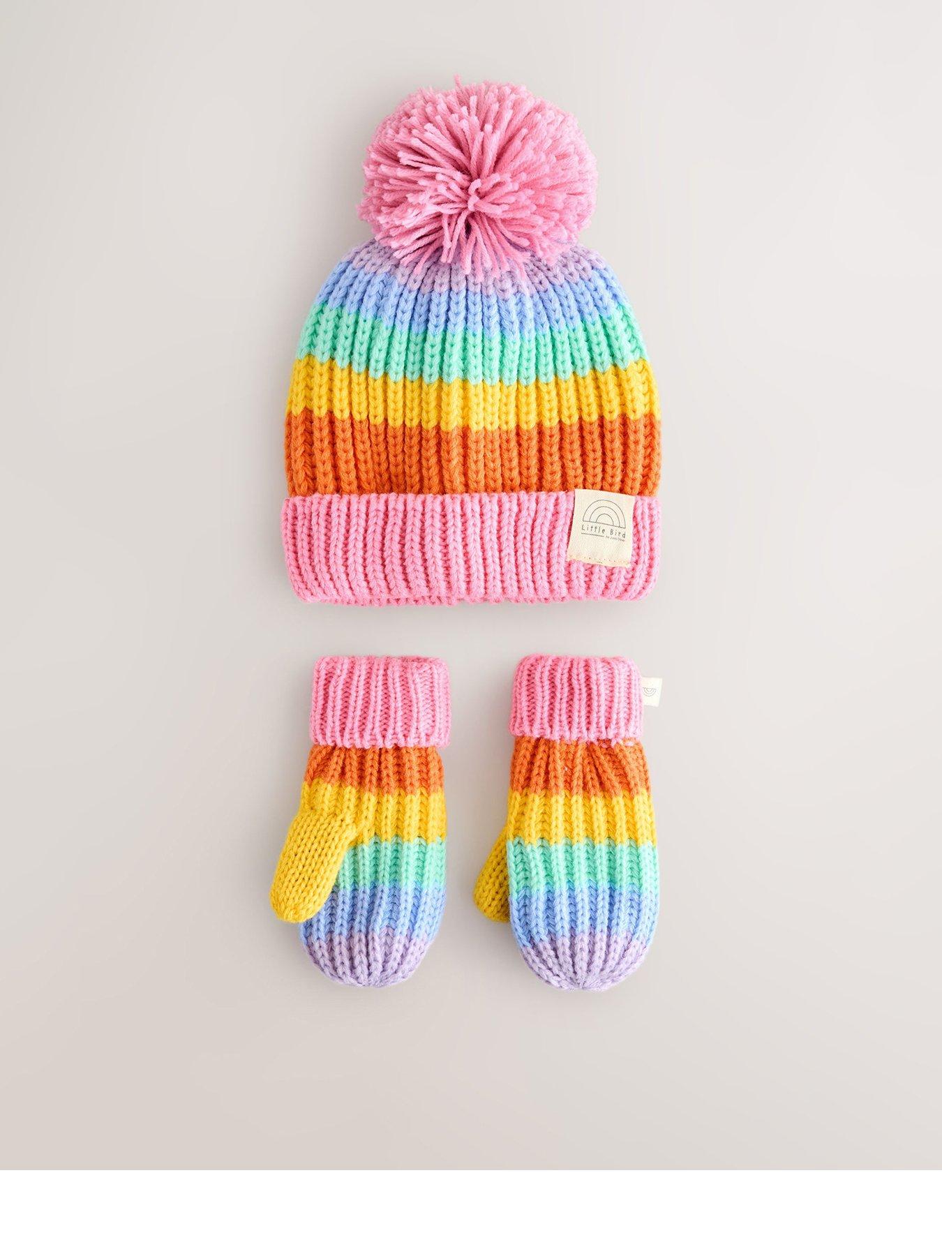 Little Bird Girls Rainbow Hat Set - Multi