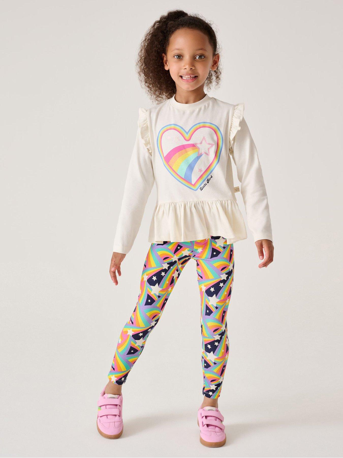  image of little-bird-girls-heart-t-shirt-and-legging-set-multi