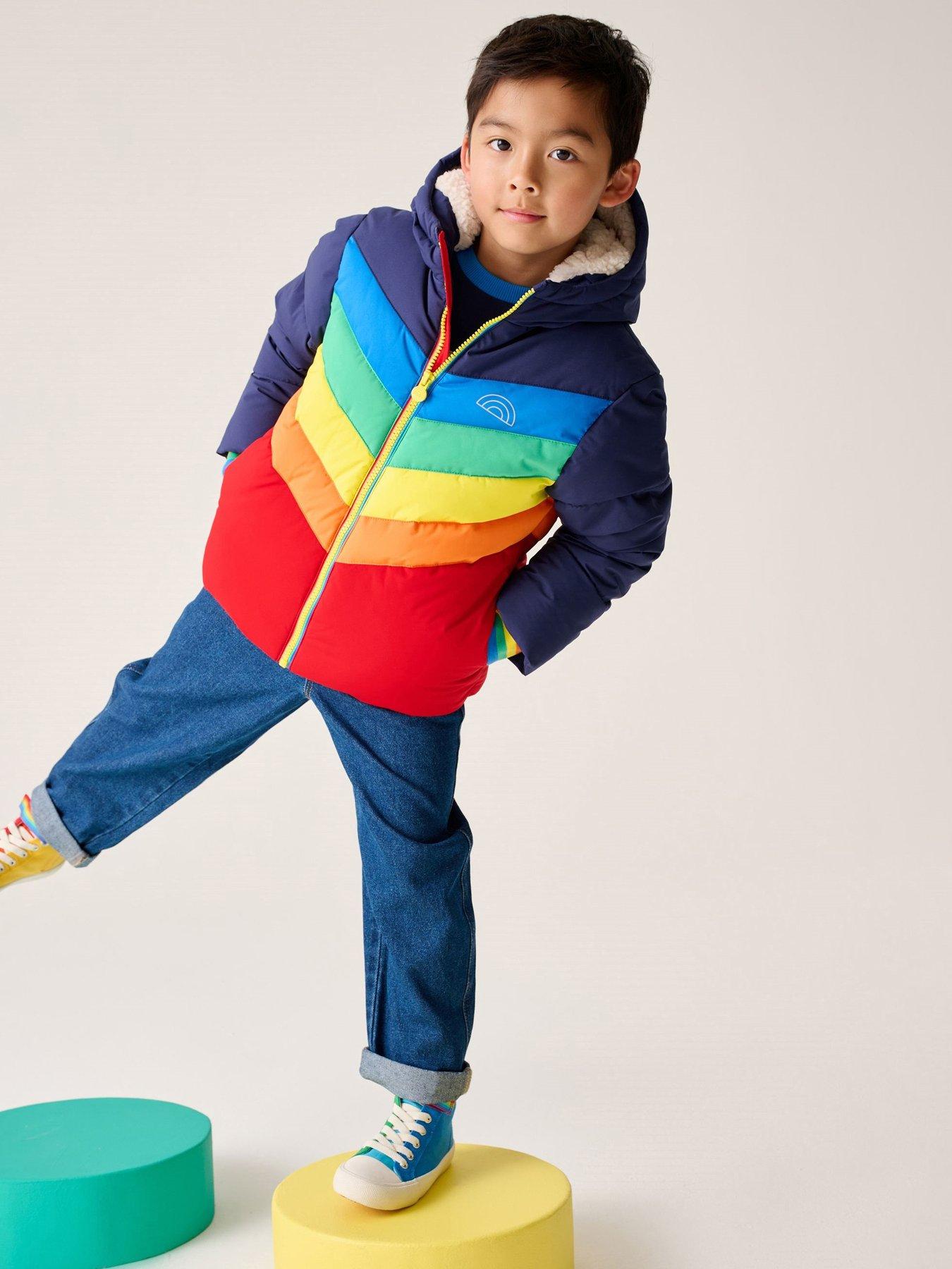 Little Bird Boys Rainbow Chevron Padded Jacket - Multi