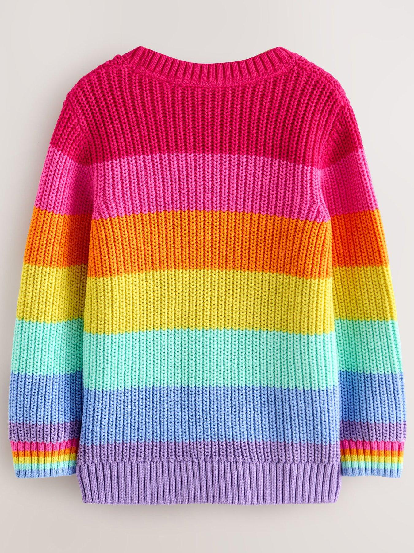 Image 2 of 4 of Little Bird Girls Rainbow Stripe Jumper - Multi